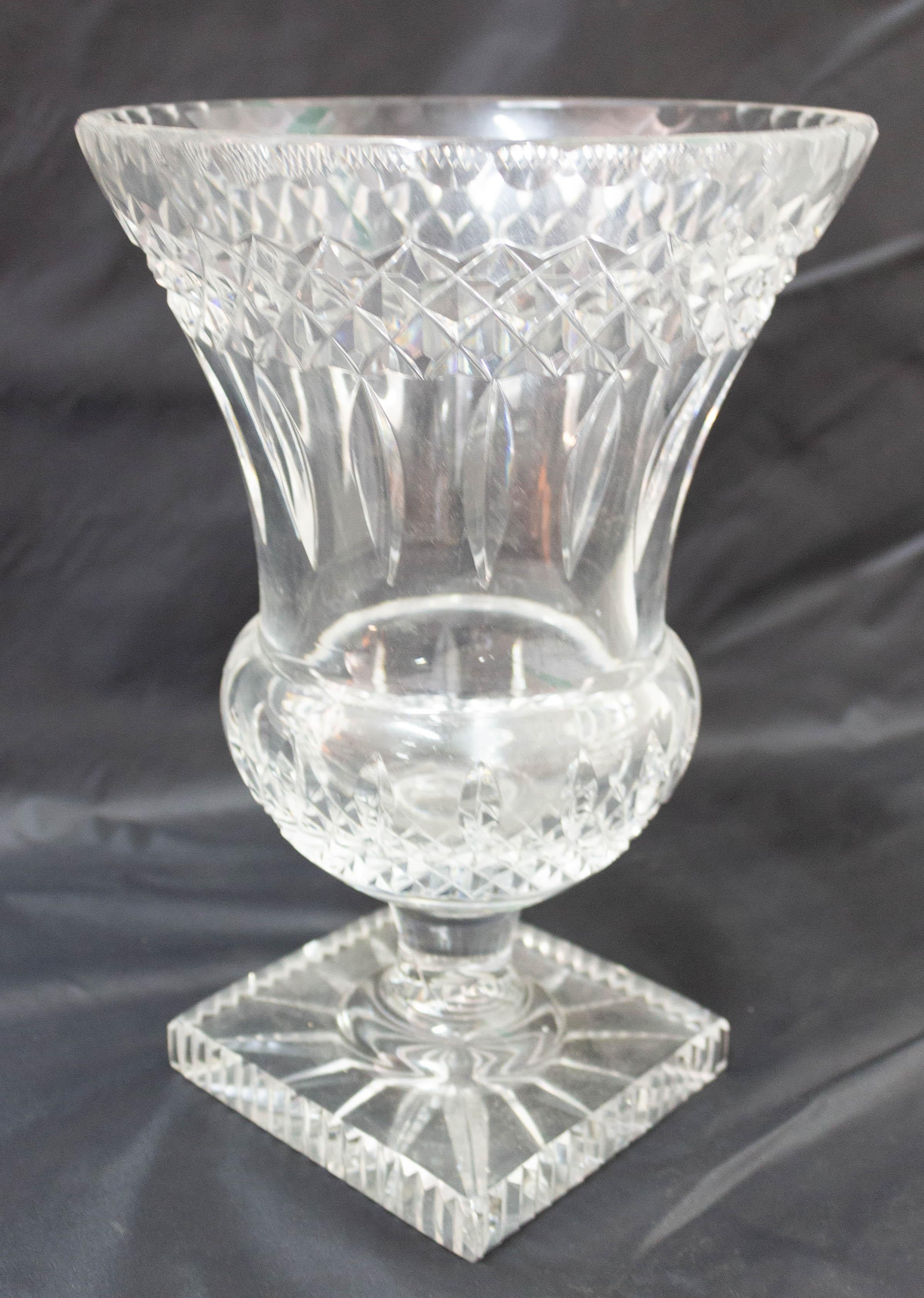 20th Century French Baccarat Crystal Vase Midcentury For Sale