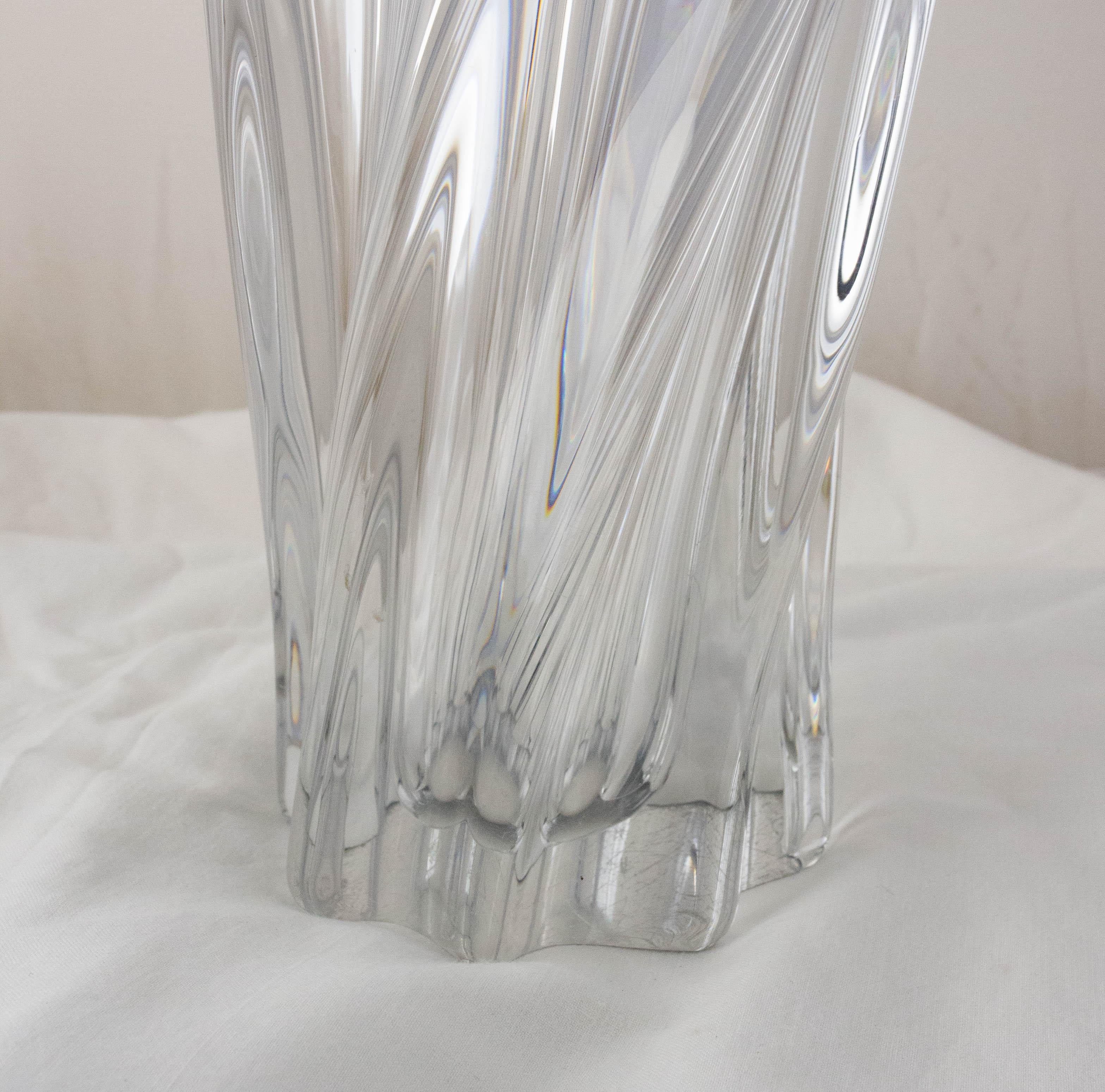20th Century French Crystal Vase Vianne Manufactures Mid-Century For Sale