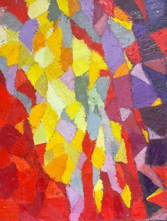 Große Mitte des 20. Jahrhunderts Französisch kubistischen dicken Impasto Ölgemälde abstrakte Formen