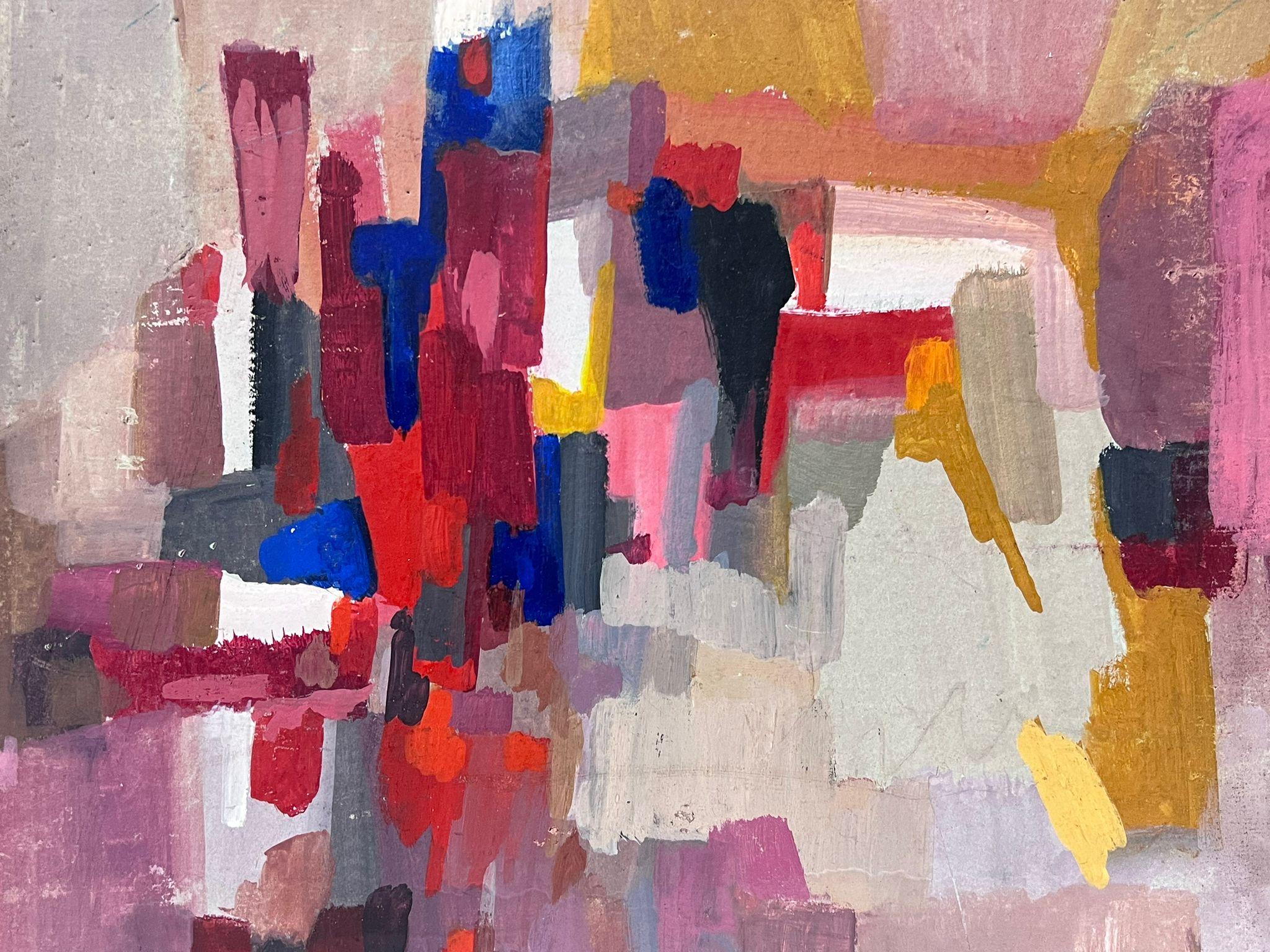 20. Jahrhundert Französisch kubistische abstrakte bunte Malerei Multi Farben (Moderne), Painting, von French Cubist abstract
