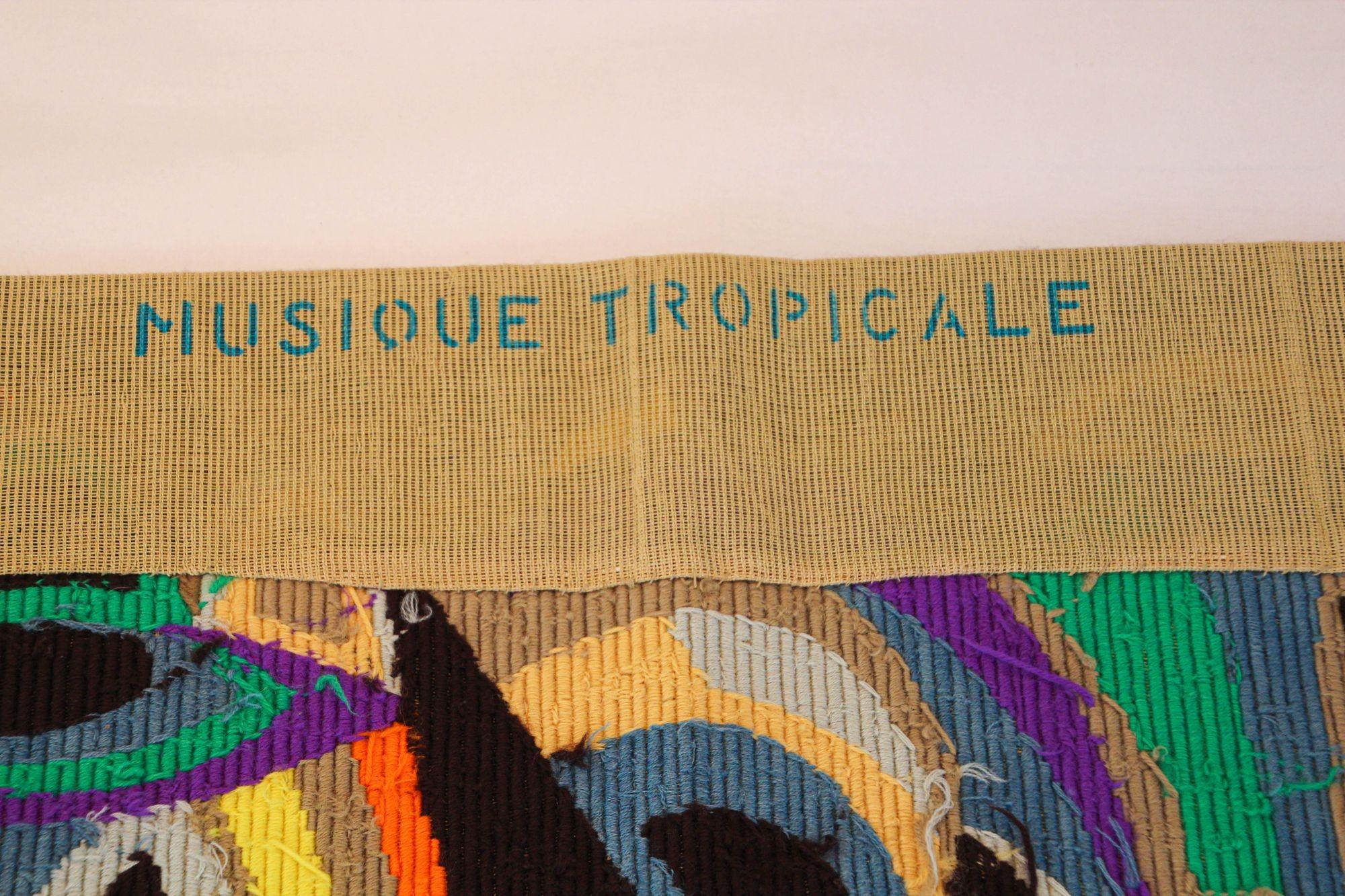 Französischer kubistischer Kunstteppich mit dem Titel „ Musique Tropicale“ von St Epin Paris, Frankreich im Angebot 10