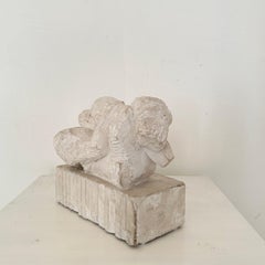 Scultura cubista francese in gesso di una coppia di innamorati, 1960 circa