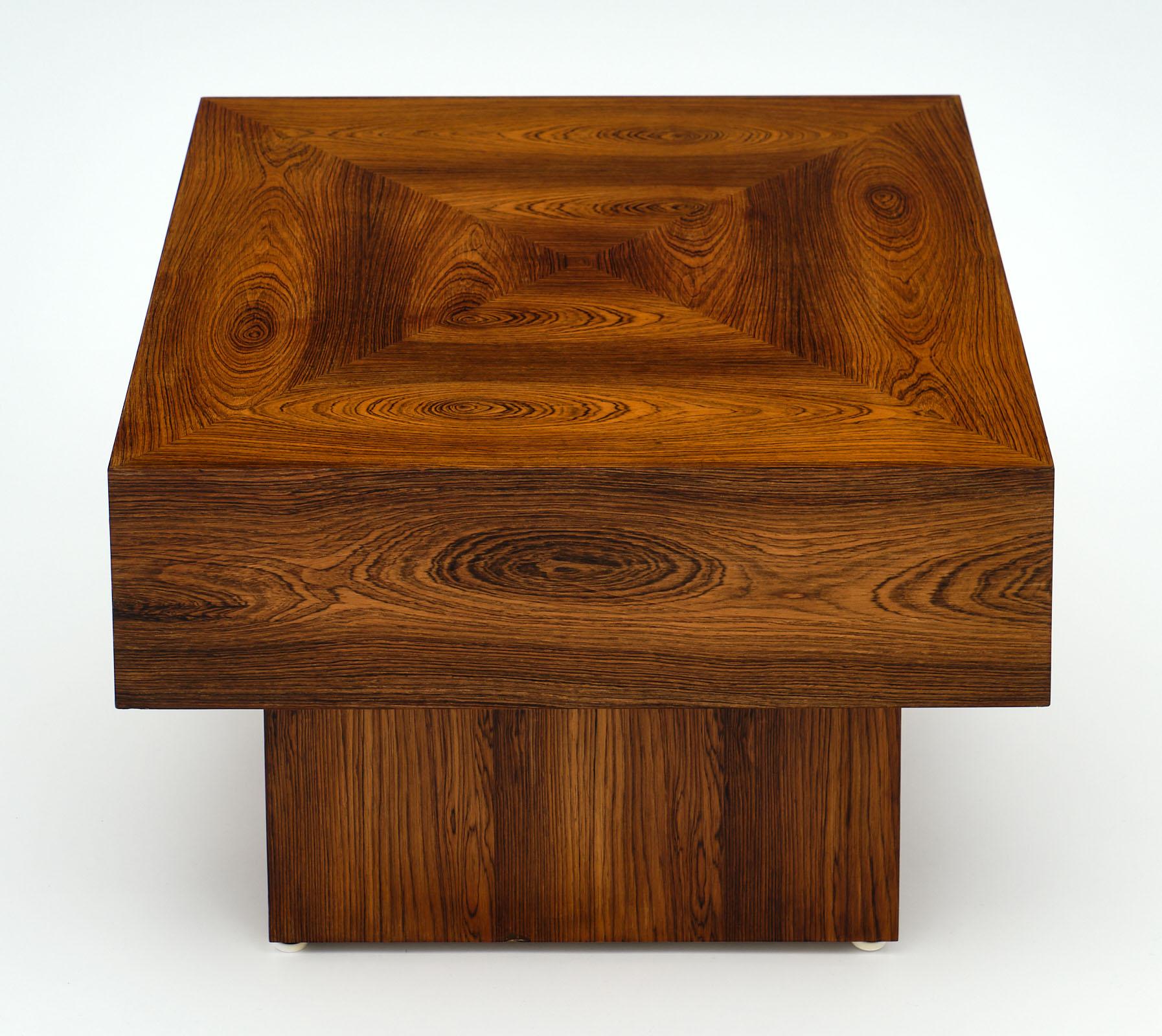 Veneer French Cubist Wood Side Table