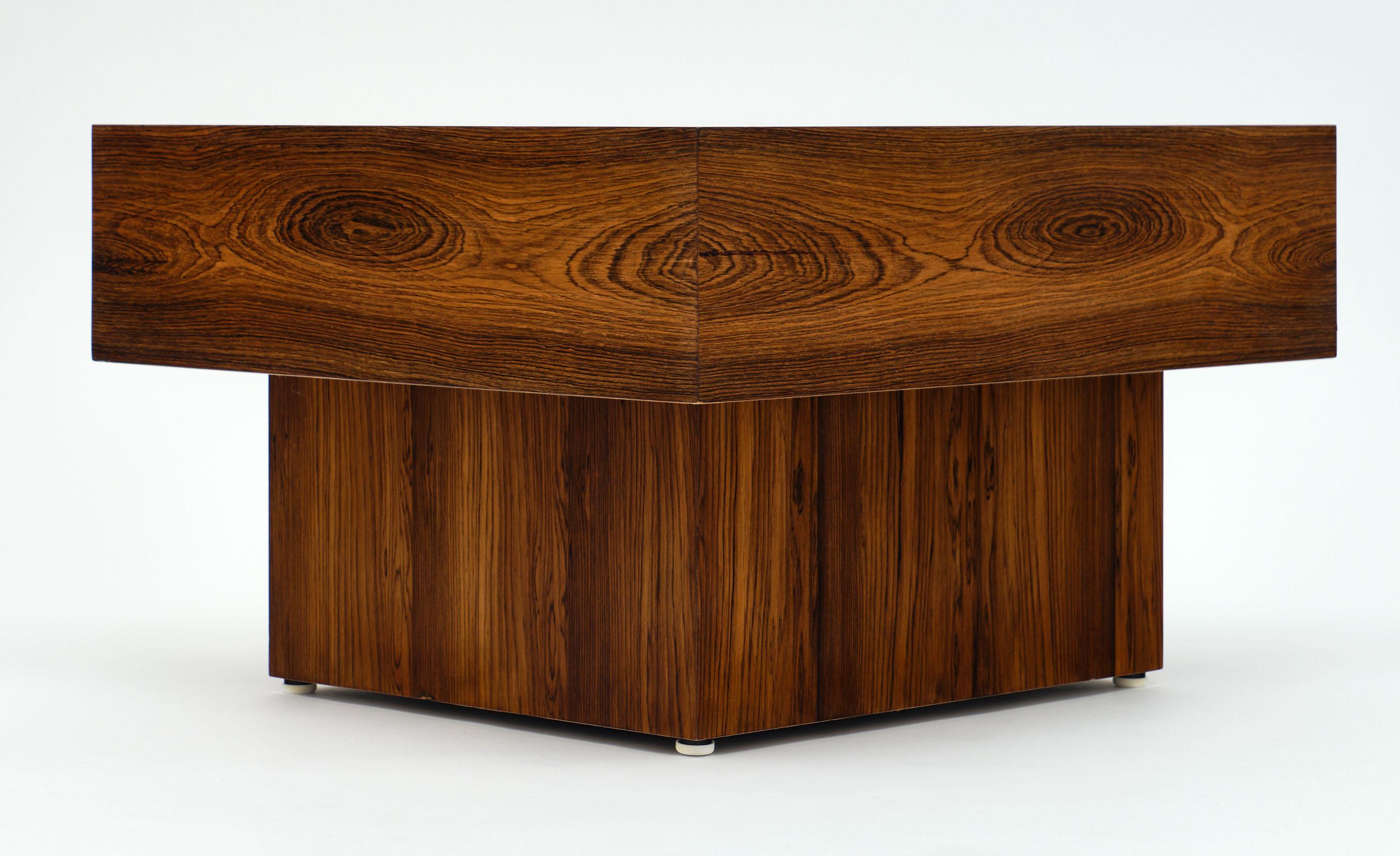 Mid-20th Century French Cubist Wood Side Table