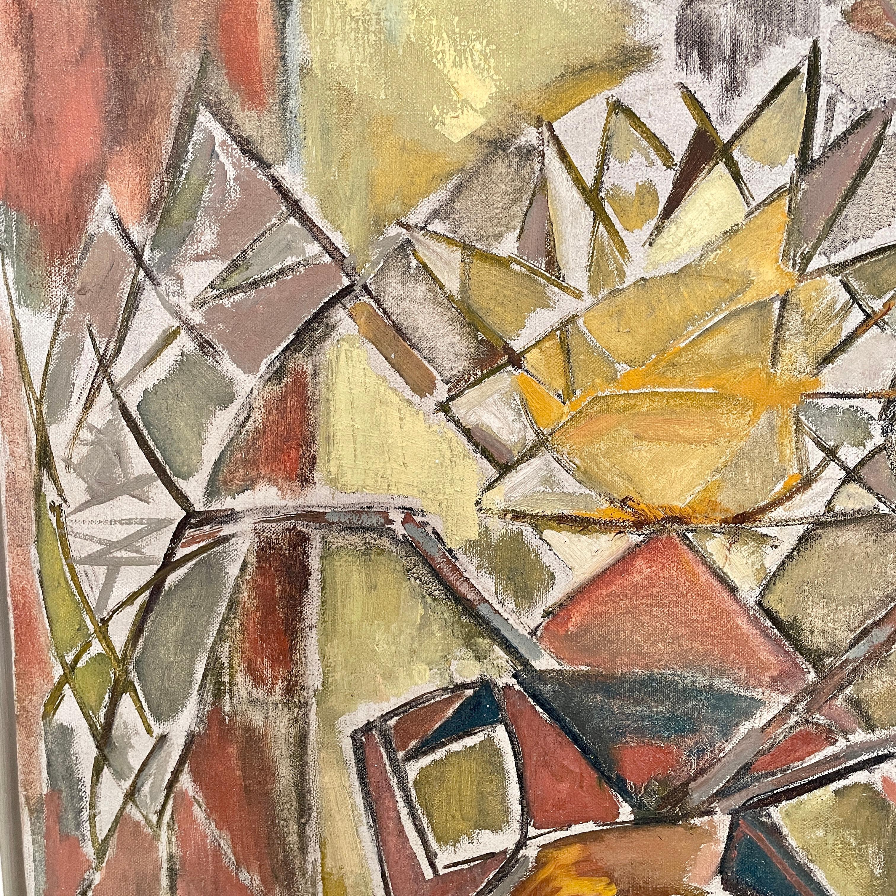 French Cubistic Still-Life Painting Acrylic on Canvas, Around 1910 4