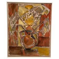 French Cubistic Still-Life Painting Acrylic on Canvas, Around 1910