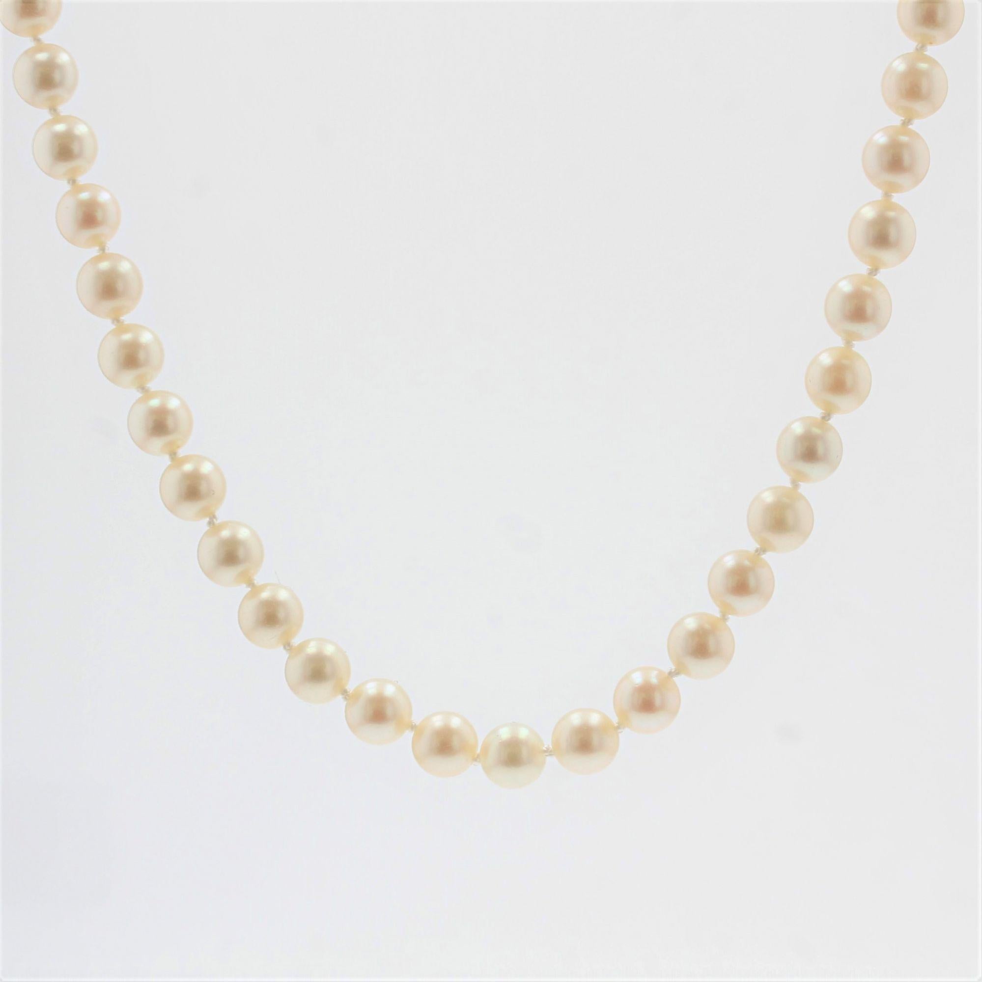 French Cultured Pearl Strand Choker Necklace For Sale 2