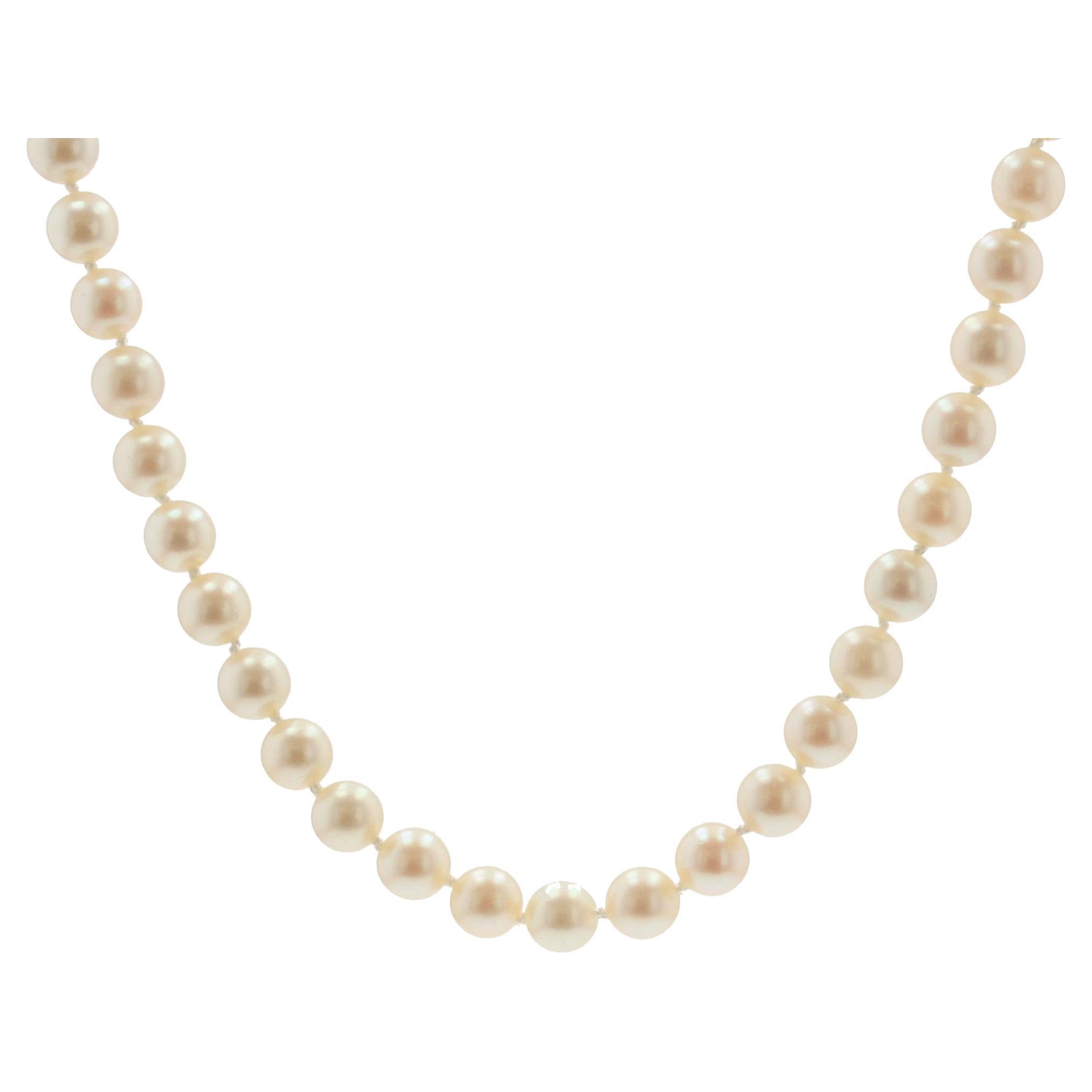 French Cultured Pearl Strand Choker Necklace For Sale