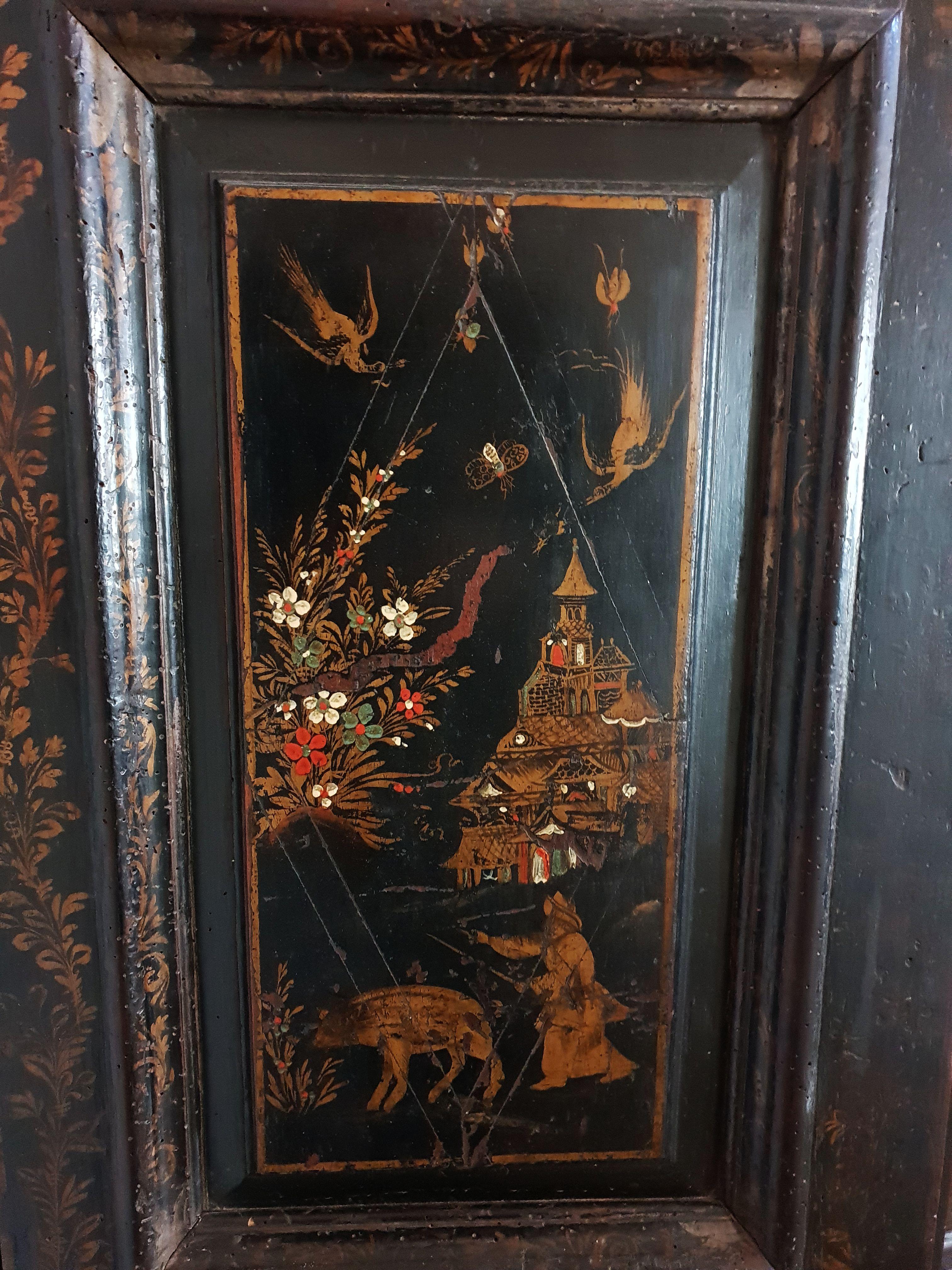 19th Century French Cupboard Chinese-Lacquer Style For Sale