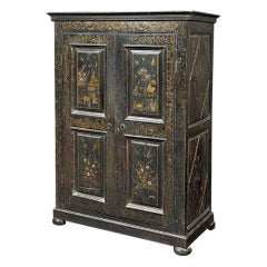 Antique French Cupboard Chinese-Lacquer Style