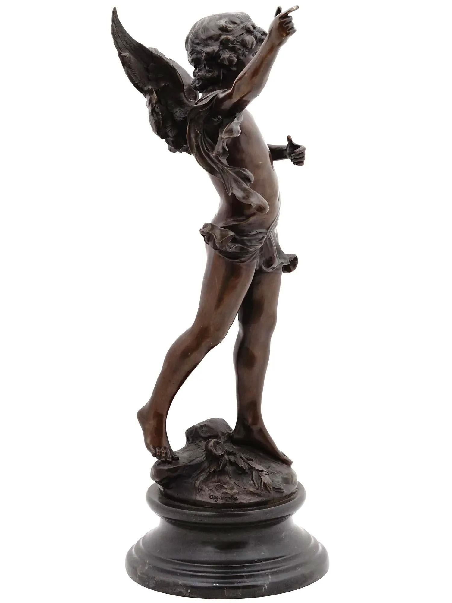 20ième siècle Statue française en bronze Cupidon d'après Auguste Moreau (1834-1917) en vente