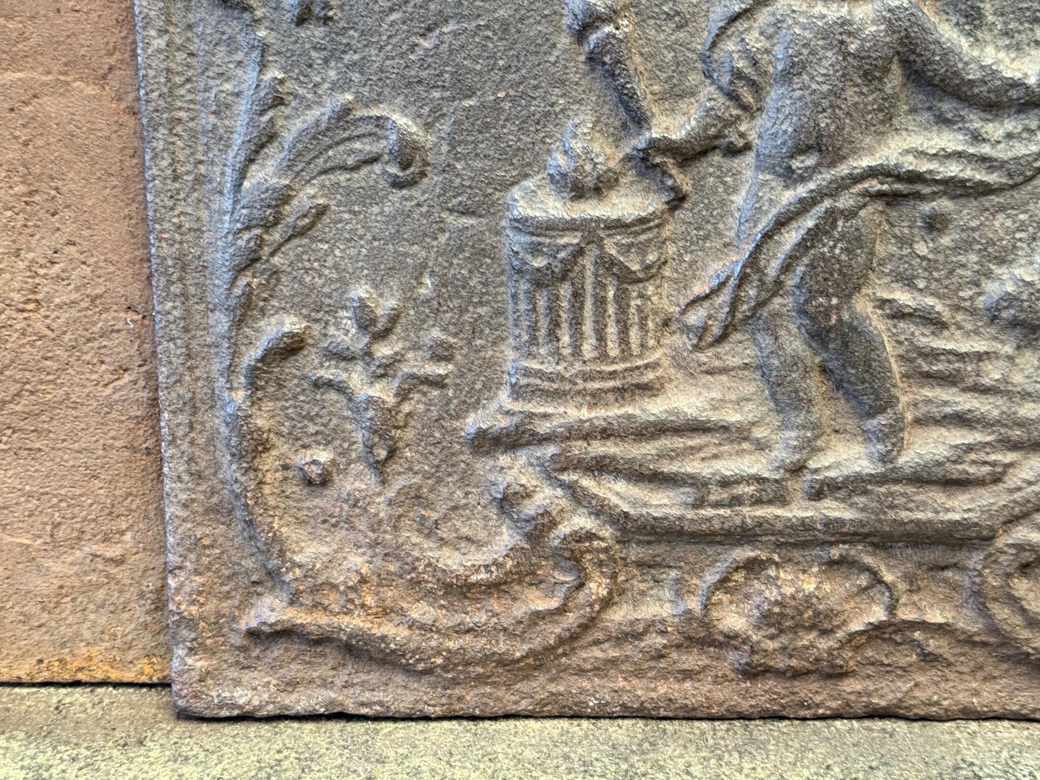 French 'Cupid' Fireback / Backsplash, 18th - 19th C., Neoclassical Period For Sale 5