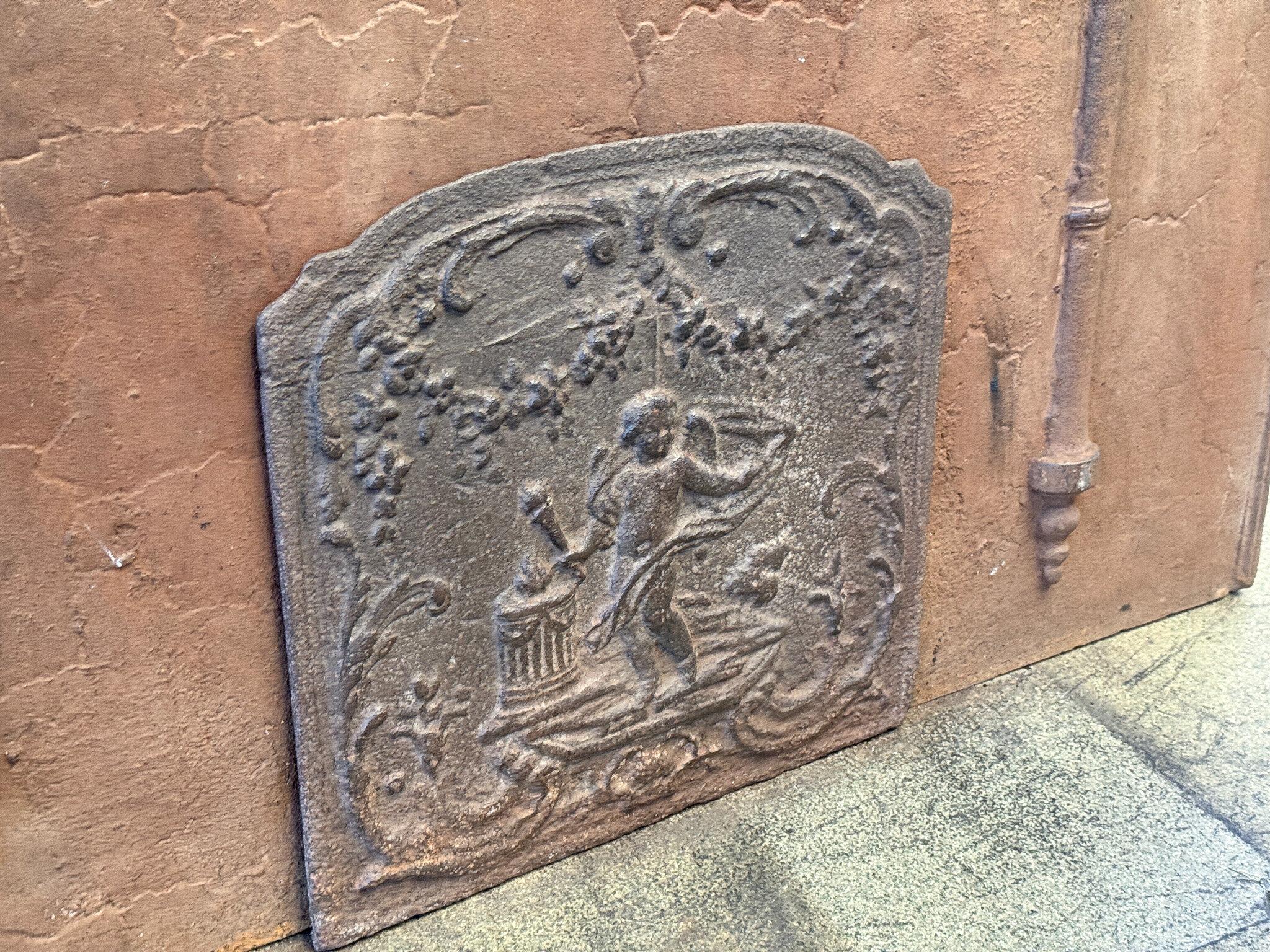 19th Century French 'Cupid' Fireback / Backsplash, 18th - 19th C., Neoclassical Period For Sale