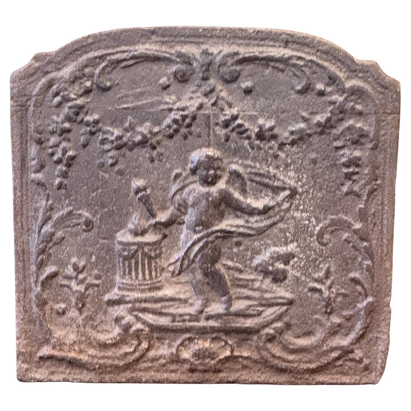 Rivestimento per caminetto francese "Cupido", 18° - 19° secolo, periodo neoclassico