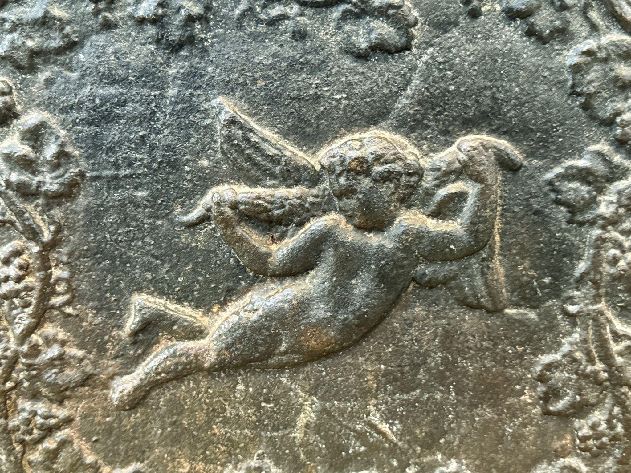 Victorian French 'Cupid' Fireback / Backsplash, 19th C. For Sale