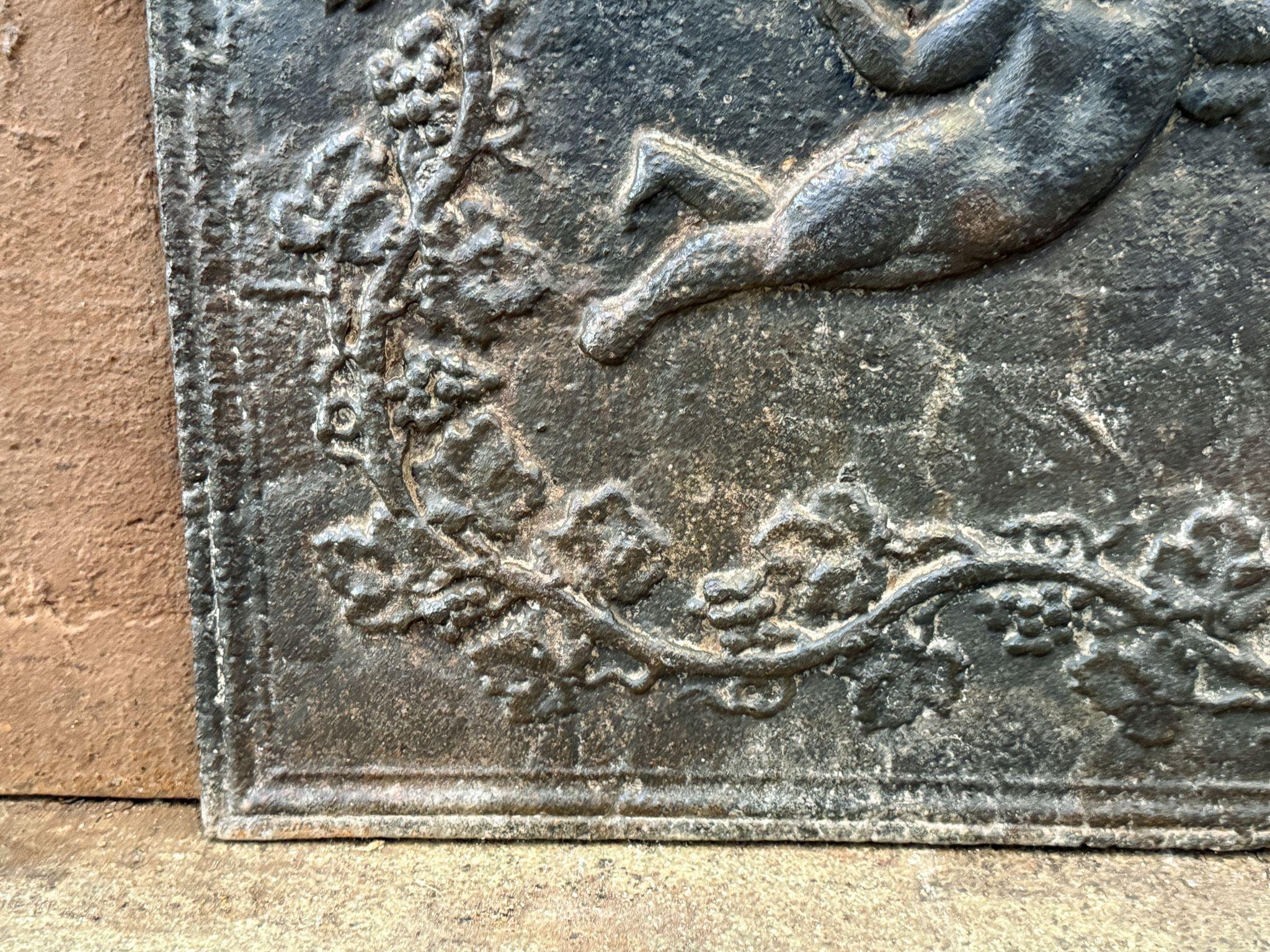19th Century French 'Cupid' Fireback / Backsplash, 19th C. For Sale
