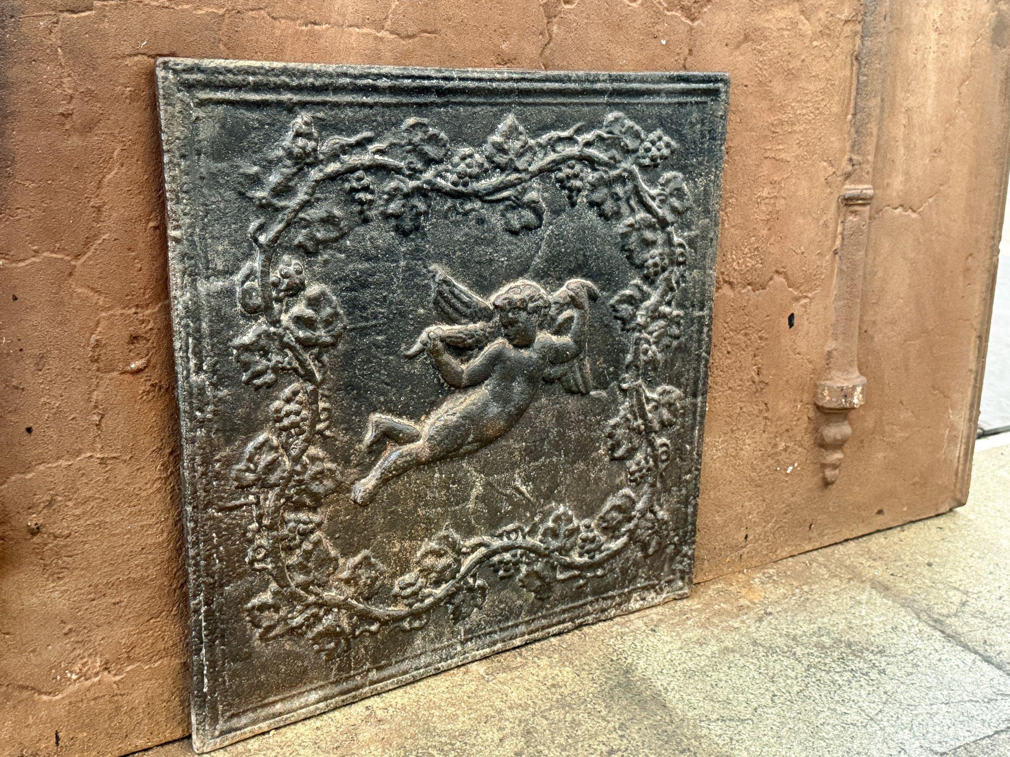 French 'Cupid' Fireback / Backsplash, 19th C. For Sale 1
