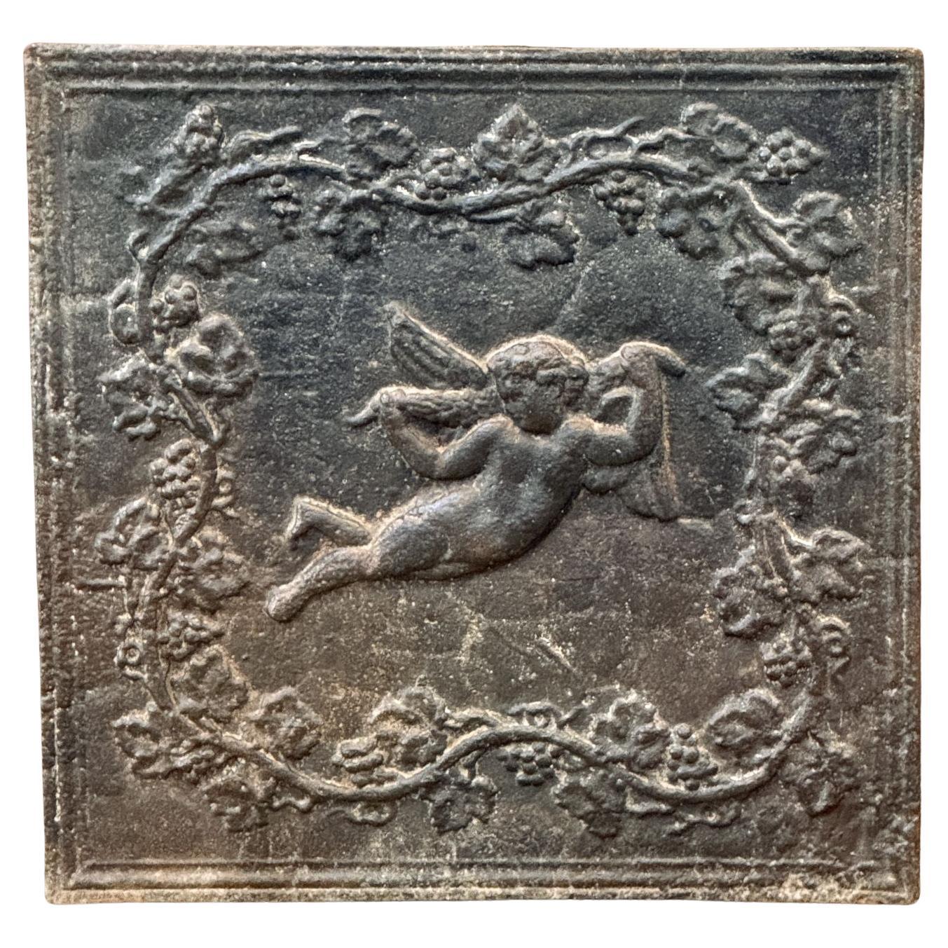 French 'Cupid' Fireback / Backsplash, 19th C. For Sale