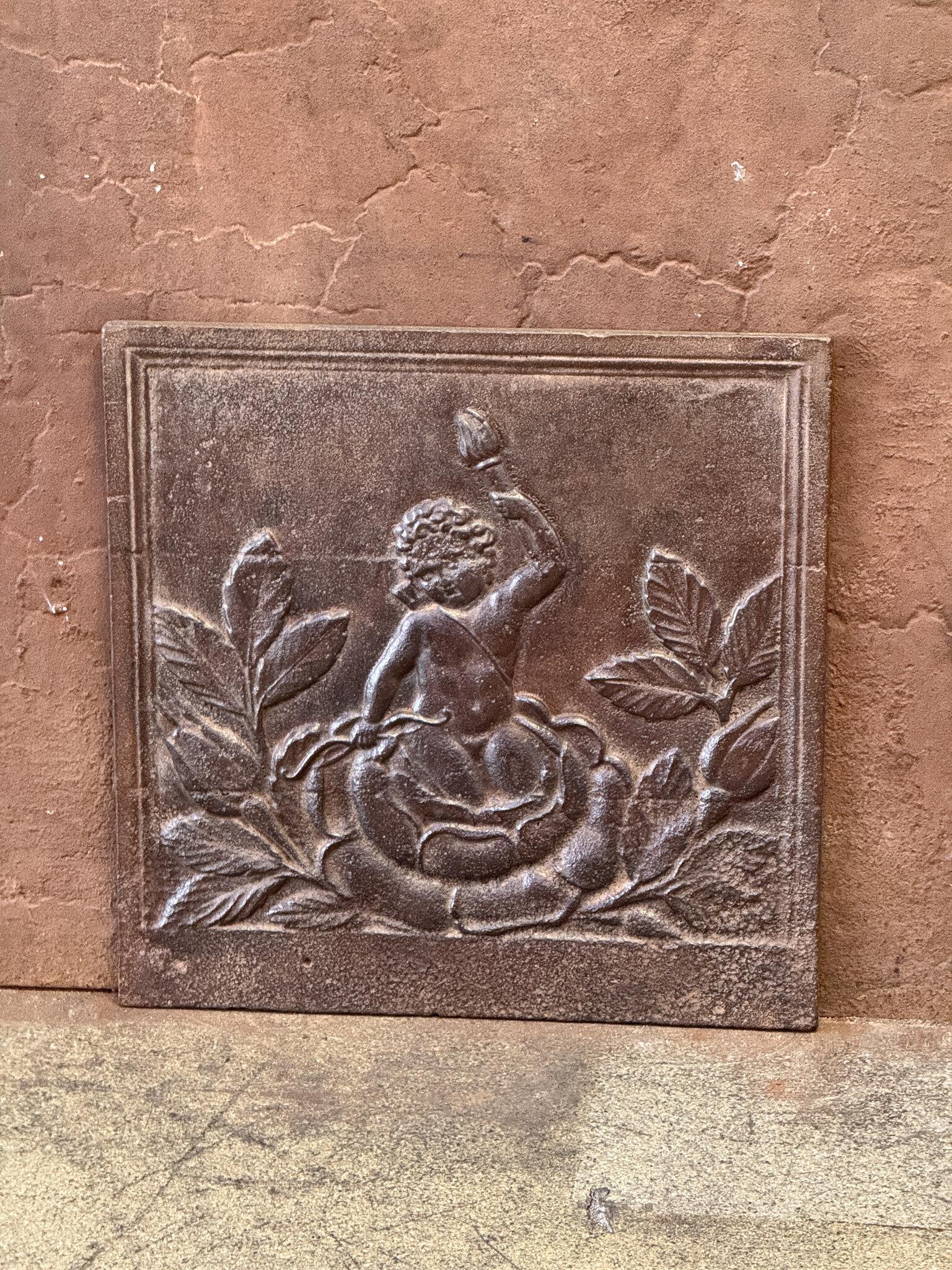 French 'Cupid' Fireback / Backsplash, 19th Century, Napoleon III Period For Sale 3