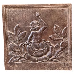 French 'Cupid' Fireback / Backsplash, 19th Century, Napoleon III Period