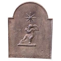 Antique French 'Cupid' Fireback / Backsplash, Early 19th Century Period