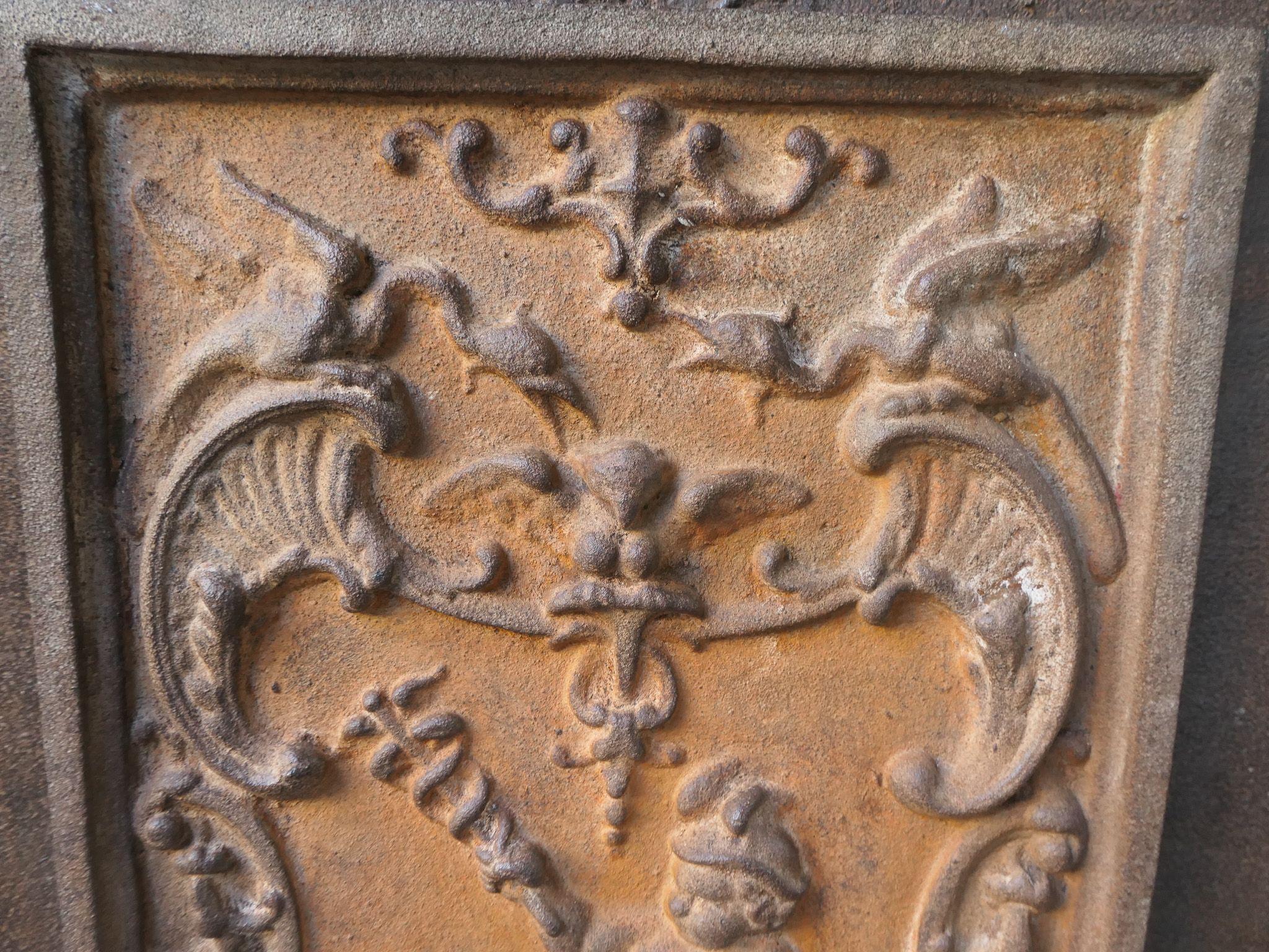 20th Century French 'Cupids' Fireback / Backsplash, Louis XV Style For Sale