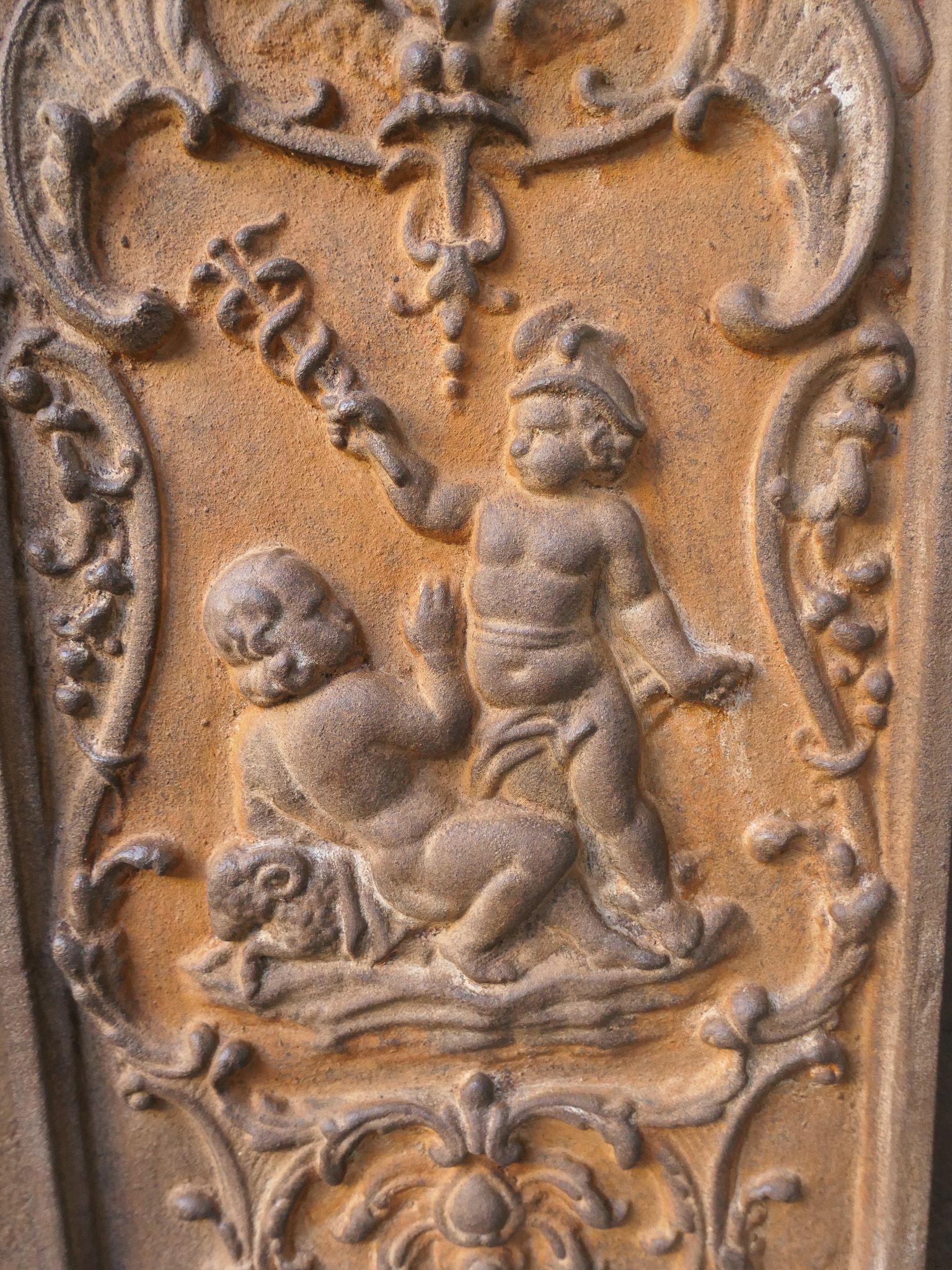 French 'Cupids' Fireback / Backsplash, Louis XV Style For Sale 1