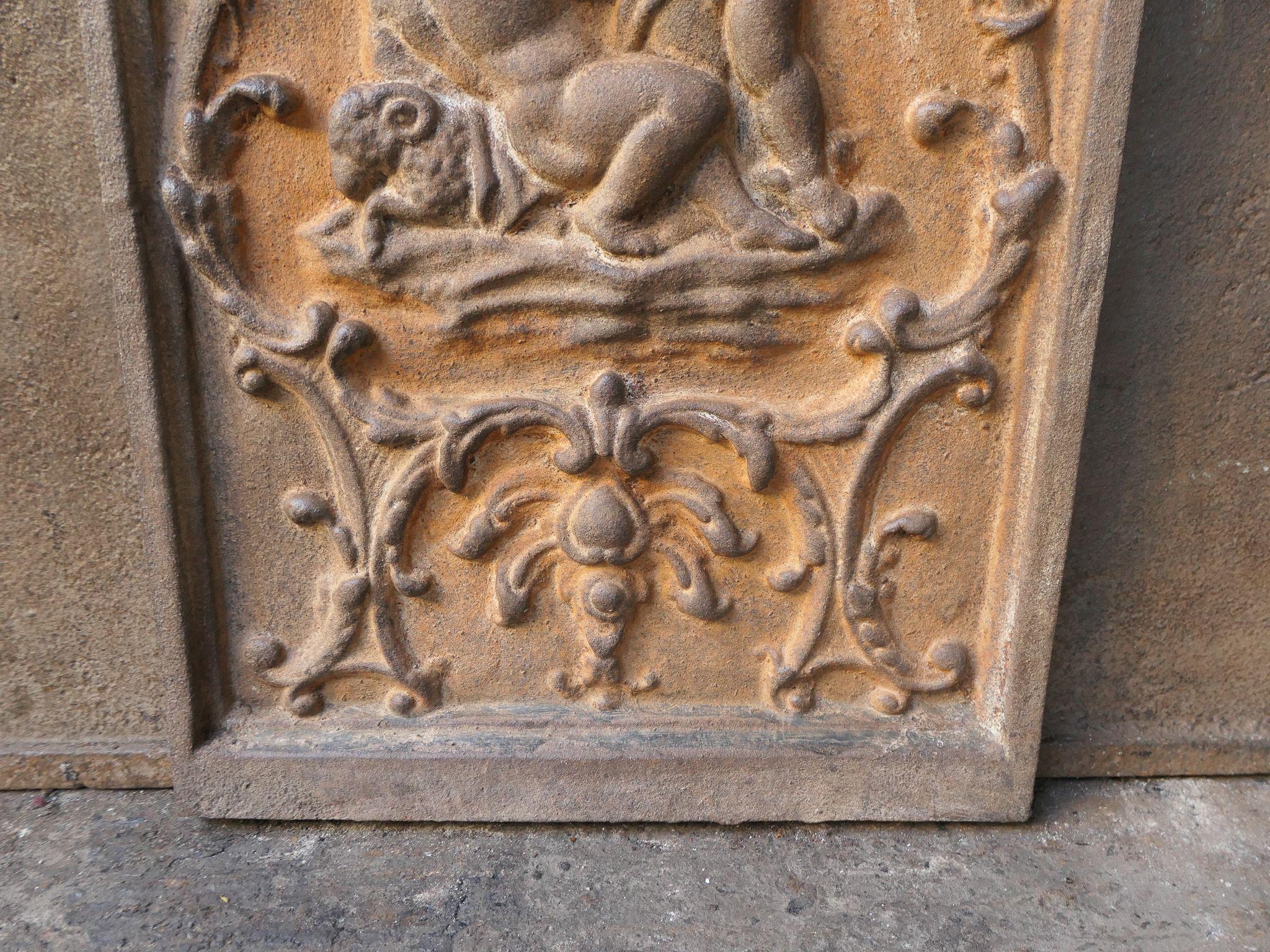 French 'Cupids' Fireback / Backsplash, Louis XV Style For Sale 2