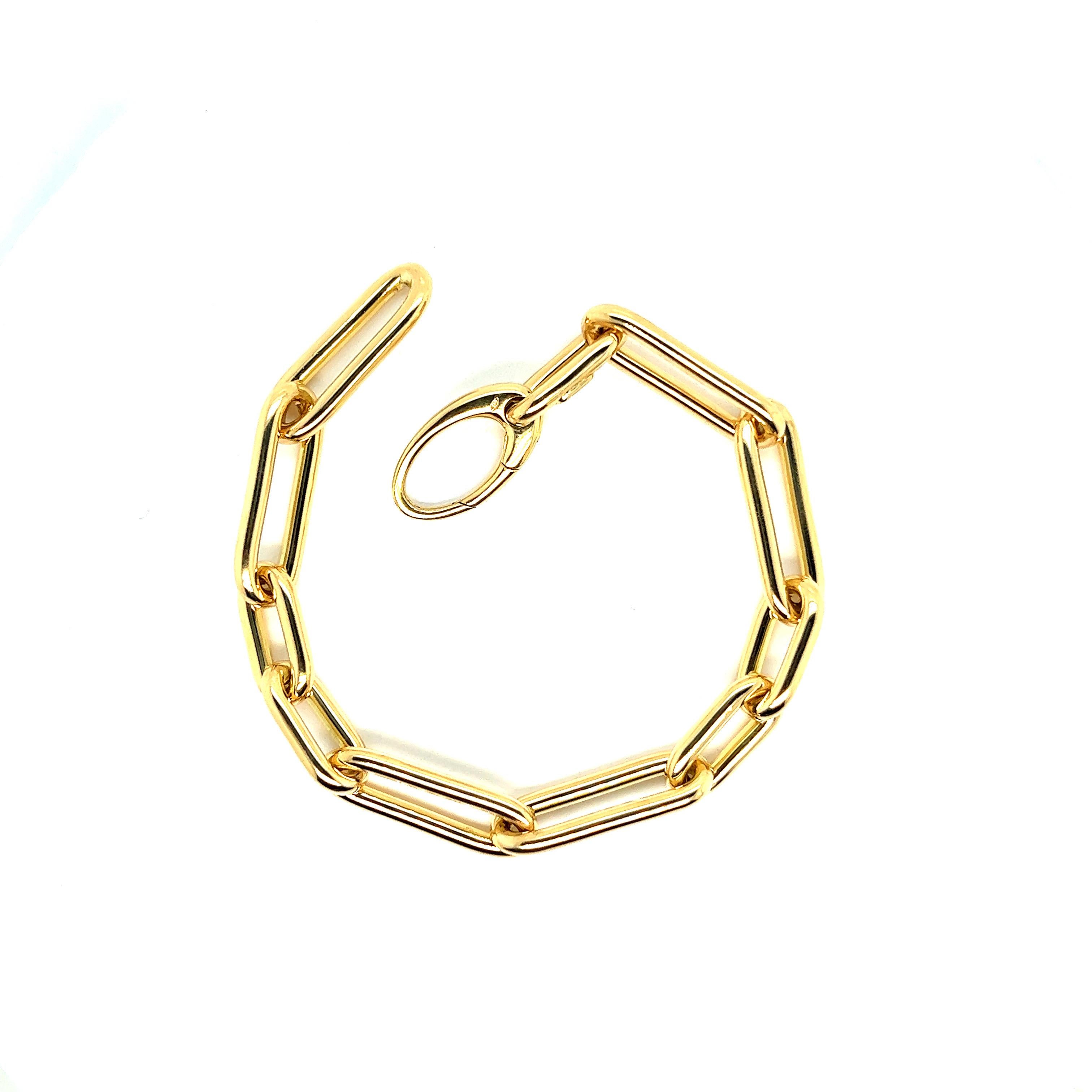 Bracelet français à maillons fins en or jaune 18 carats Excellent état - En vente à Vannes, FR