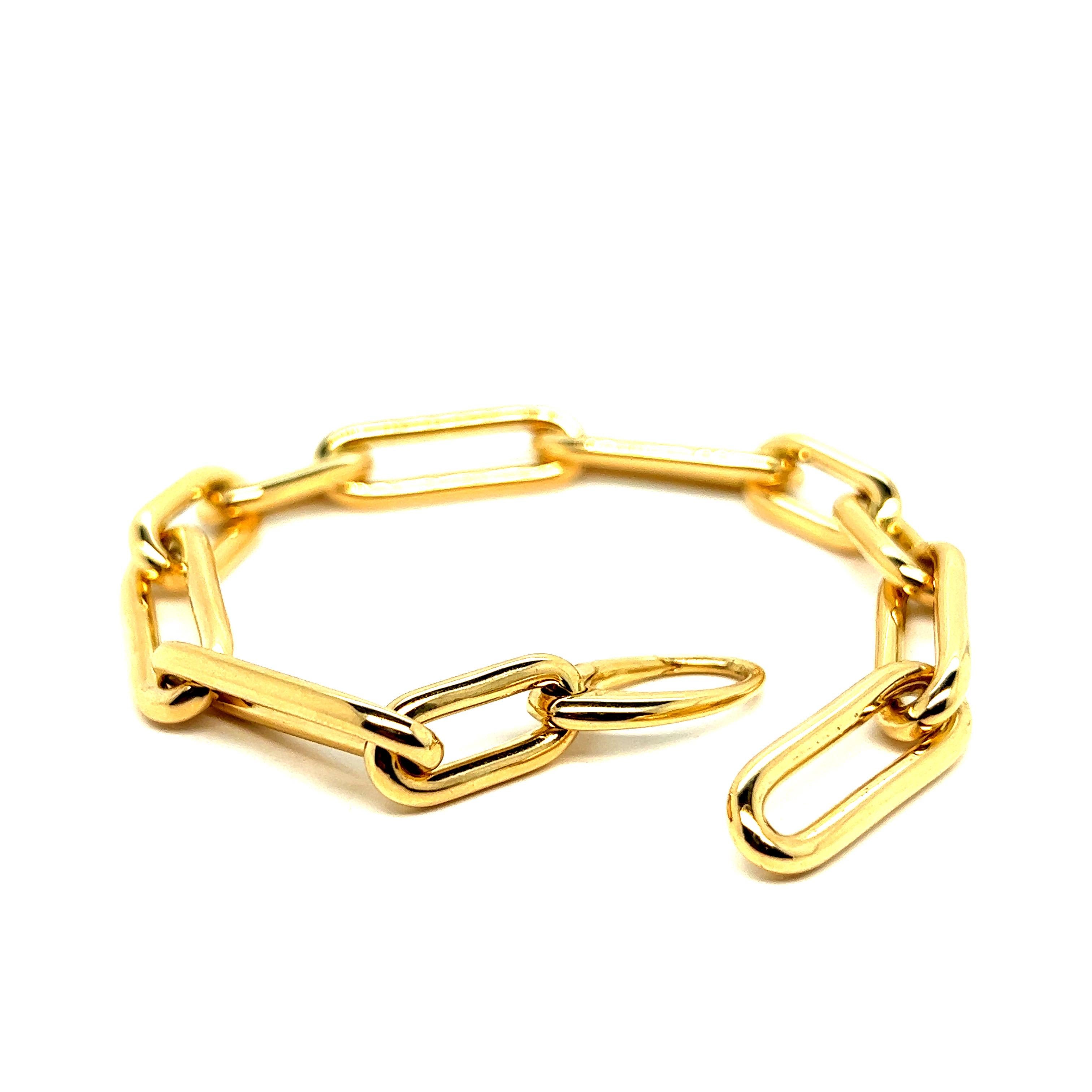 Bracelet français à maillons fins en or jaune 18 carats Pour femmes en vente