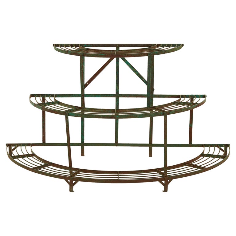 French Curved Green Iron Plant Stand at 1stDibs curved plant stand