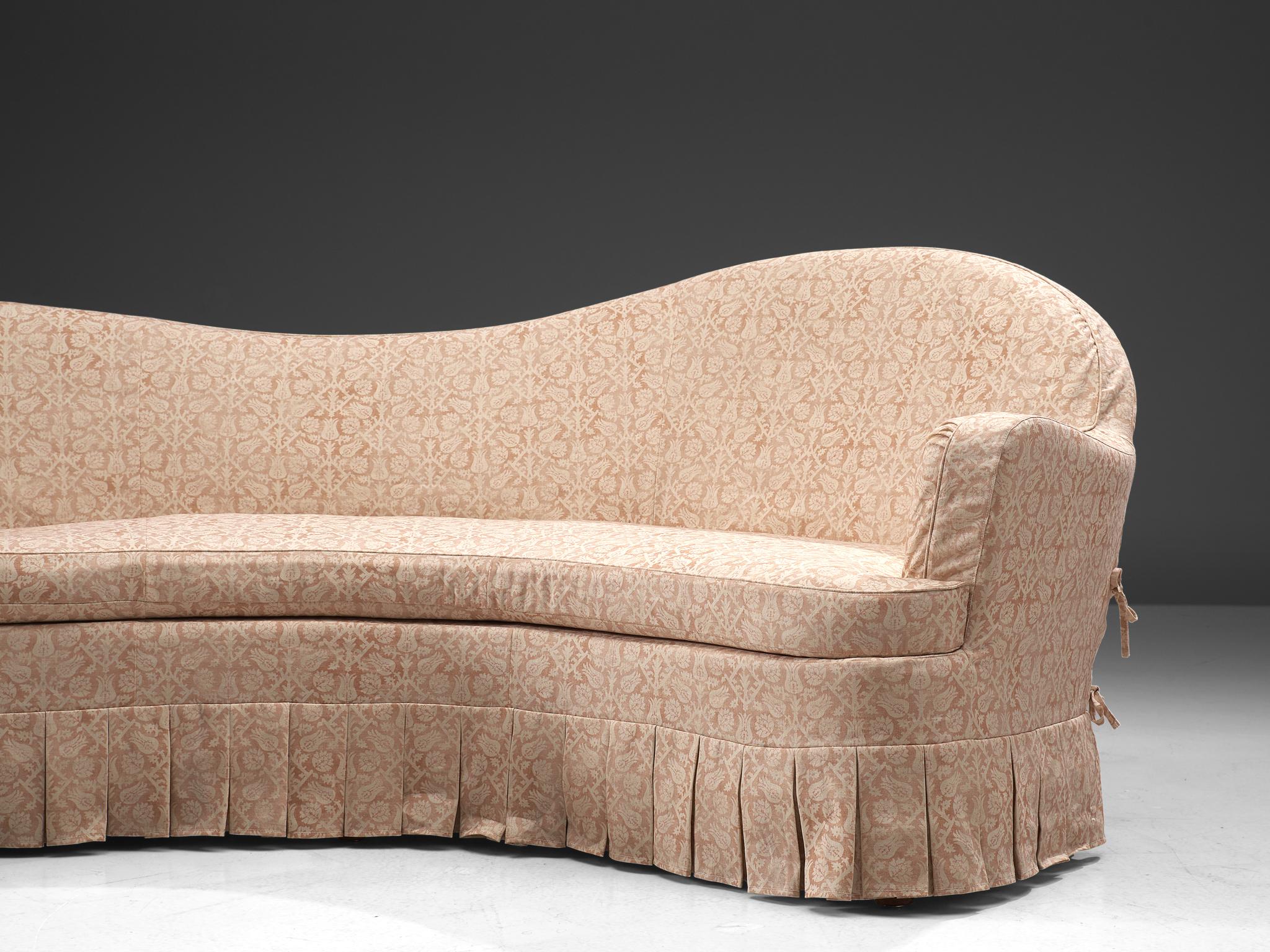 Art Deco French Curved Sofa in ZAK+FOX ‘Fantasma’ Collection 2020 Upholstery