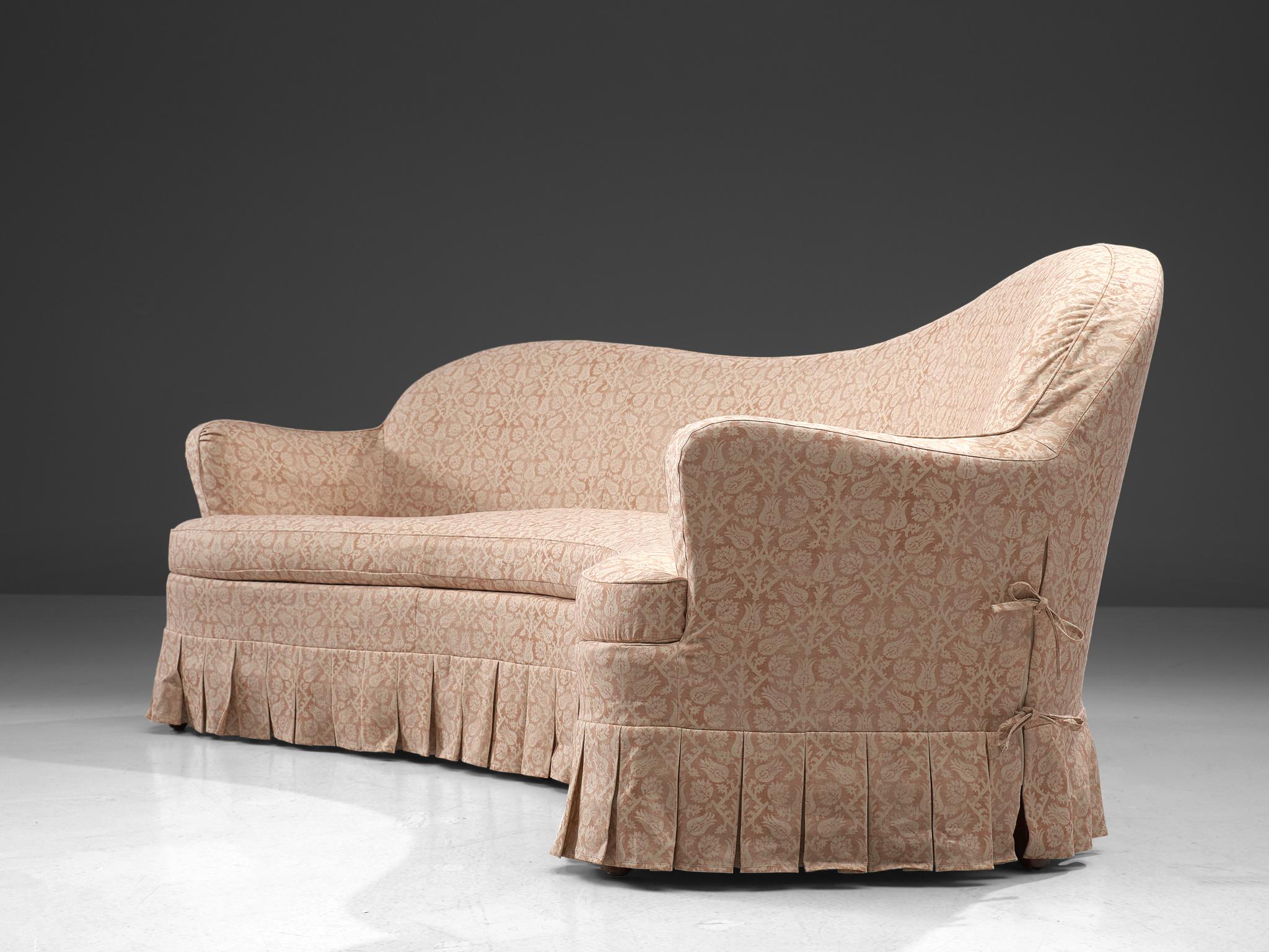 Scandinavian French Curved Sofa in ZAK+FOX ‘Fantasma’ Collection 2020 Upholstery
