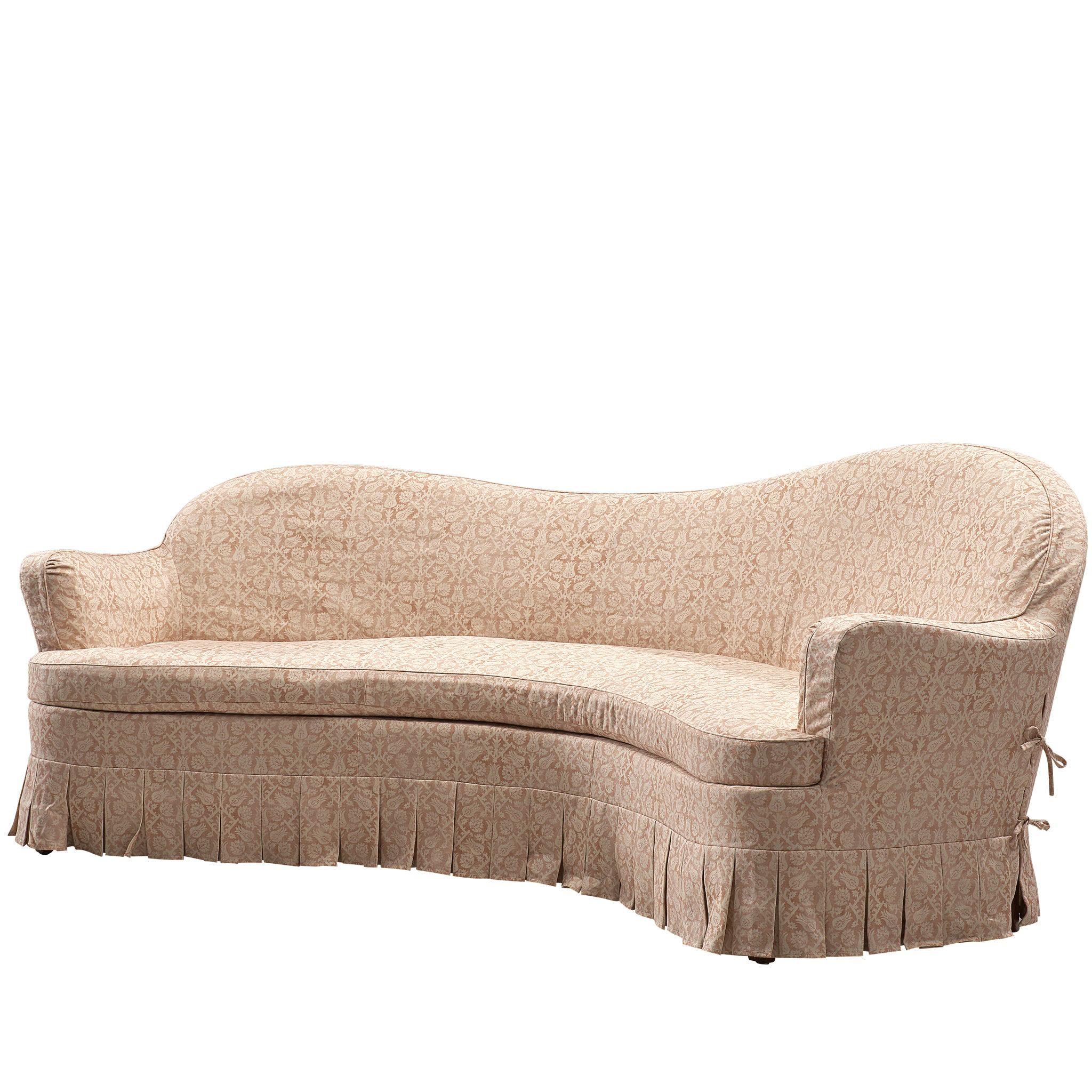 French Curved Sofa in ZAK+FOX ‘Fantasma’ Collection 2020 Upholstery