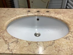 French Custom Cherry Vanity with Marble Top & Sink