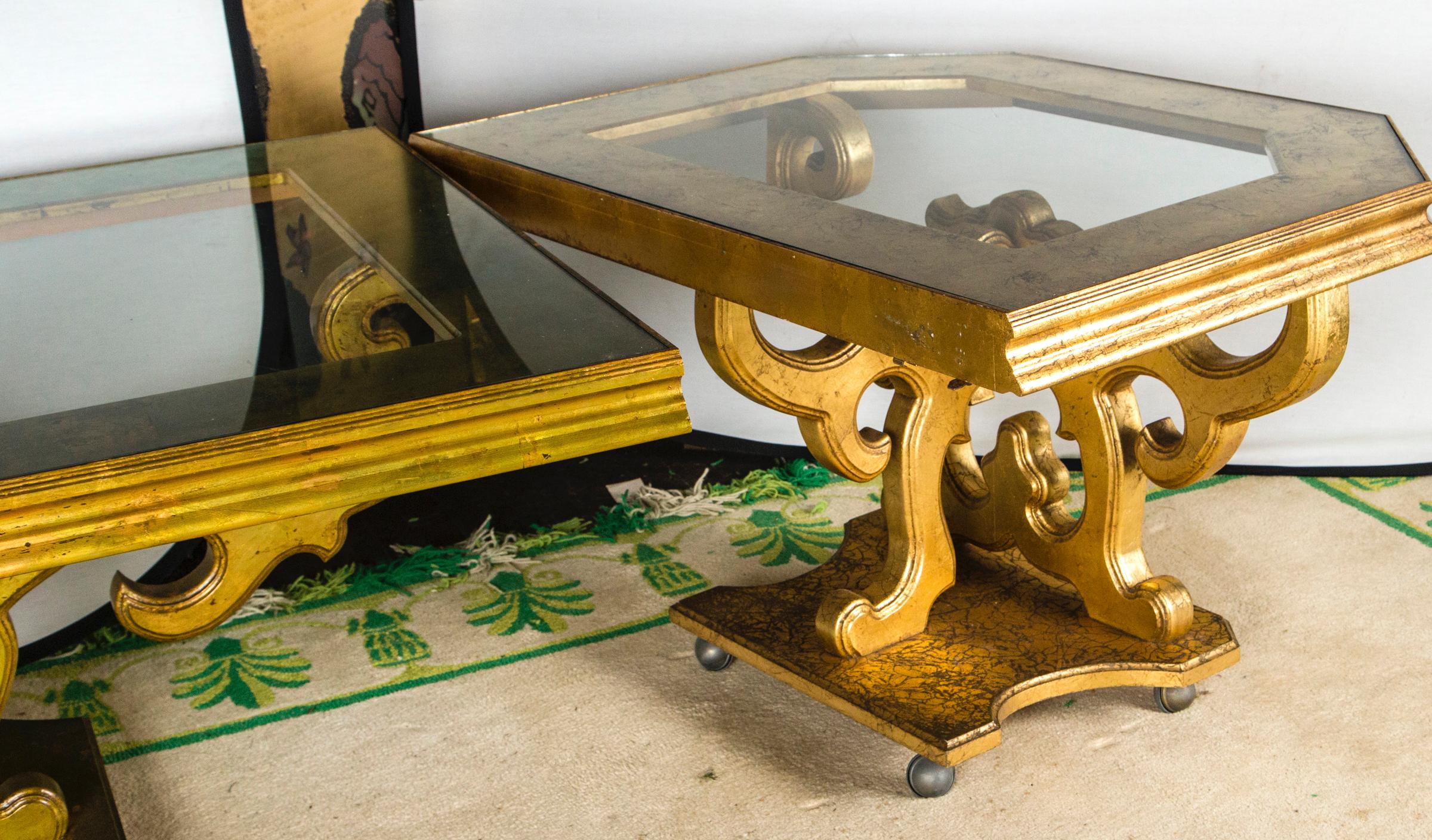 French Custom Made Gilt Carved Wood Dining Table 3