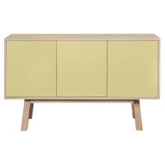 French customizable yellow 3-door credenza, by designer Eric Gizard Paris