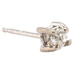 Boucle d'oreille Art déco à diamant unique, taille française, 0,15 ct, années 1920