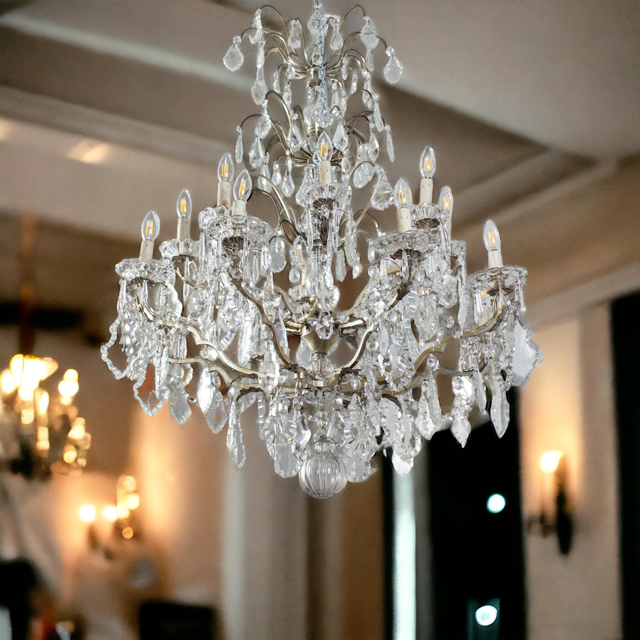 French Cut- Crystal  16 Light Chandelier, 19th Century For Sale 4