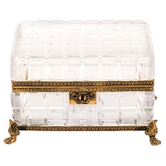 French Cut Crystal and Bronze Box, circa 1920