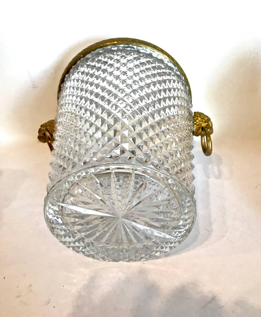 French Cut Crystal and Ormolu Ice Bucket, 20th Century 1