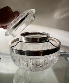 French Cut Crystal and Silver Caviar Service or Sorbet and Ice Bowl