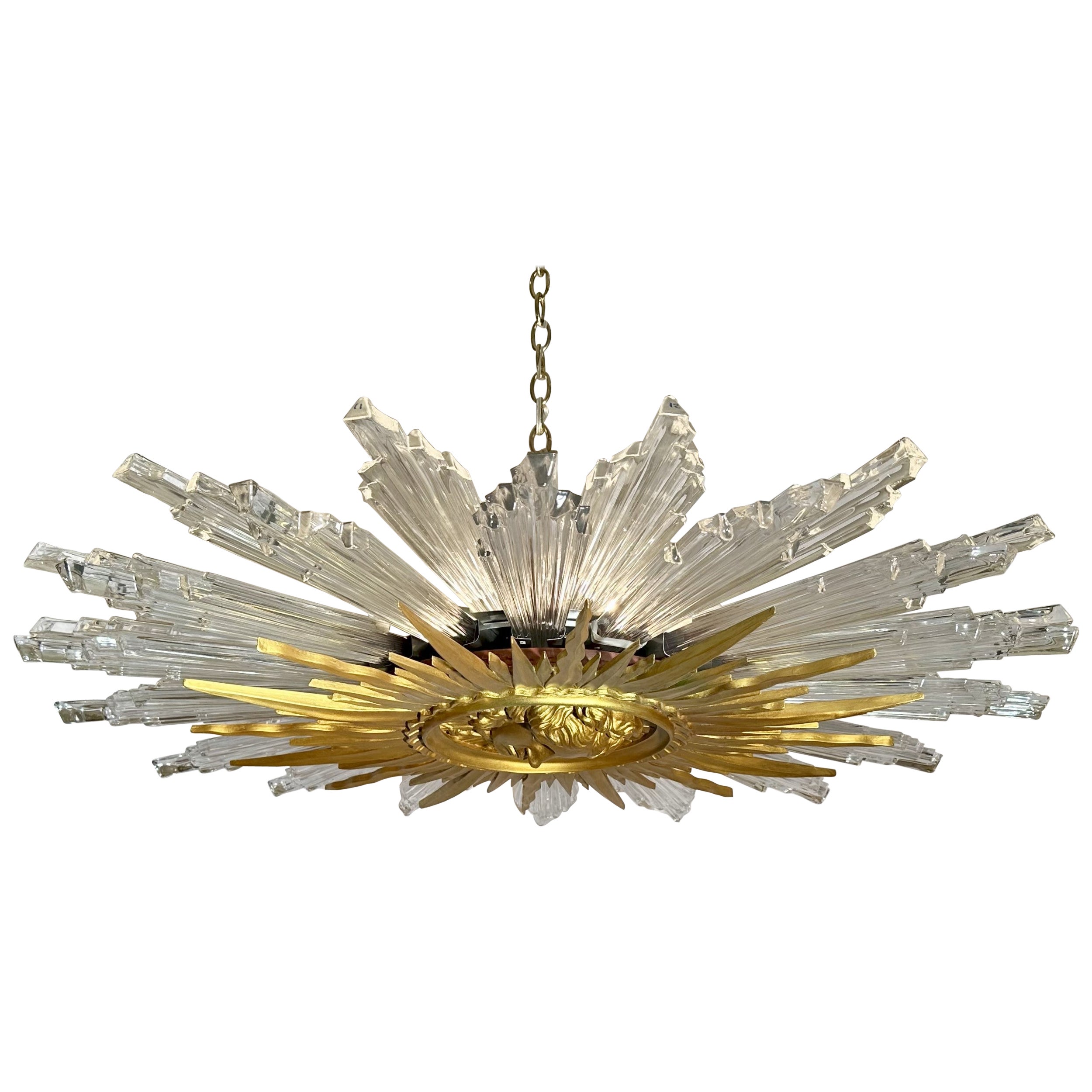 Lampadario in cristallo francese "Apollo" Sun King. in vendita