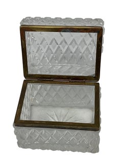 French Cut Crystal Box with Diamond Cut Pattern