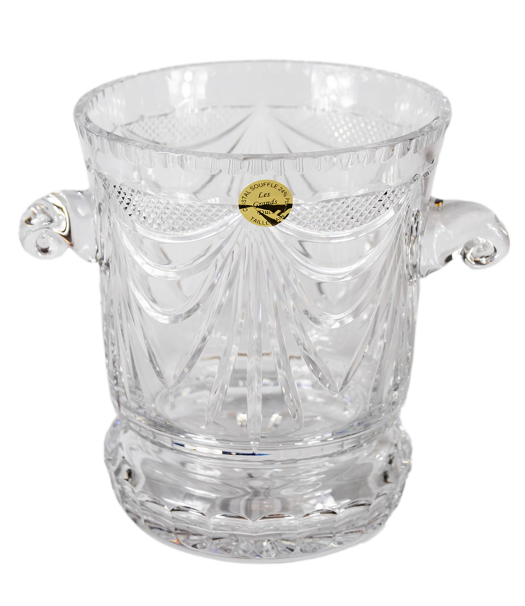 French cut crystal champagne bucket with handles.
Very heavy and solid.
  