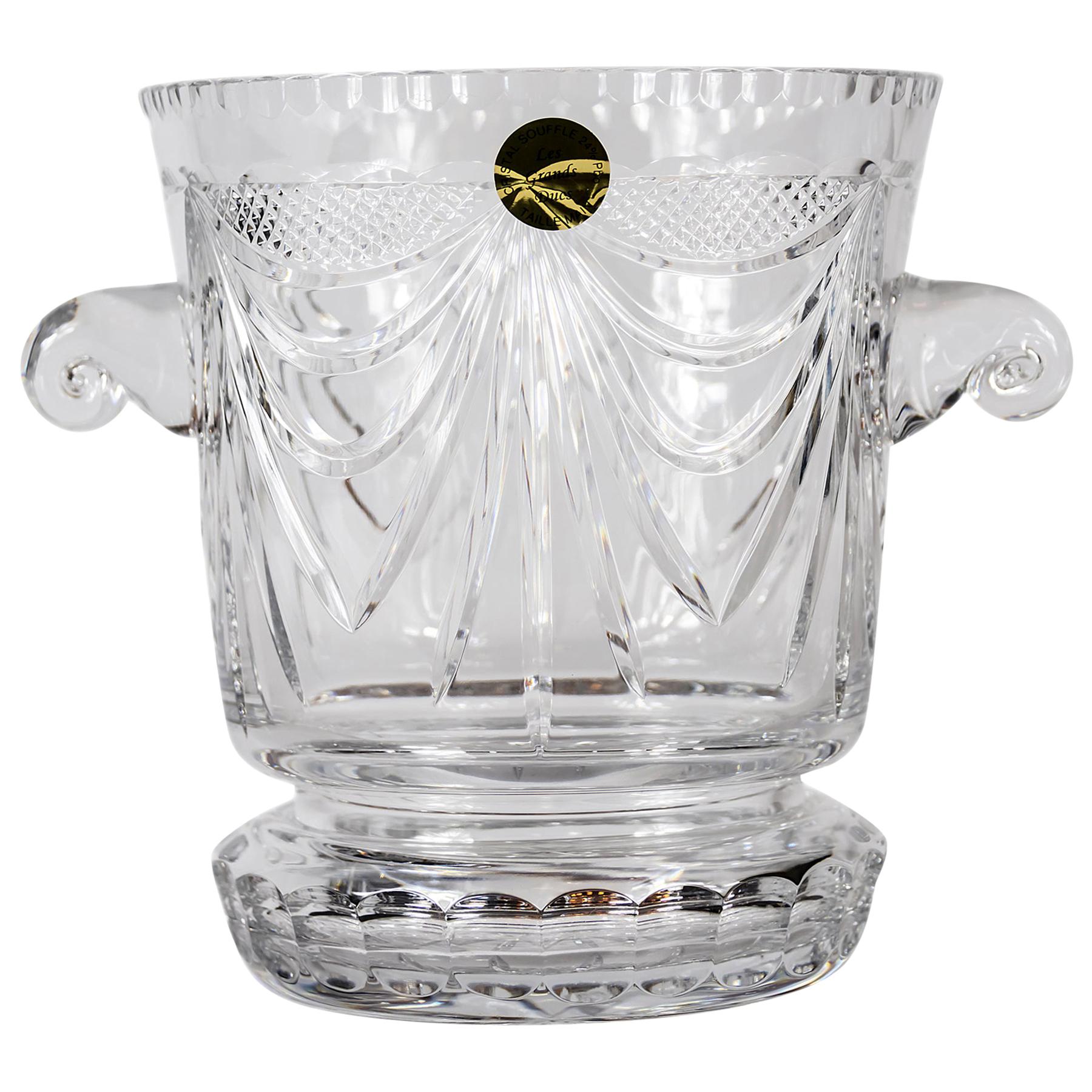 French Cut Crystal Champagne Bucket For Sale