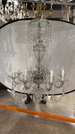 19th Century French Cut Crystal Chandelier 8 Lights