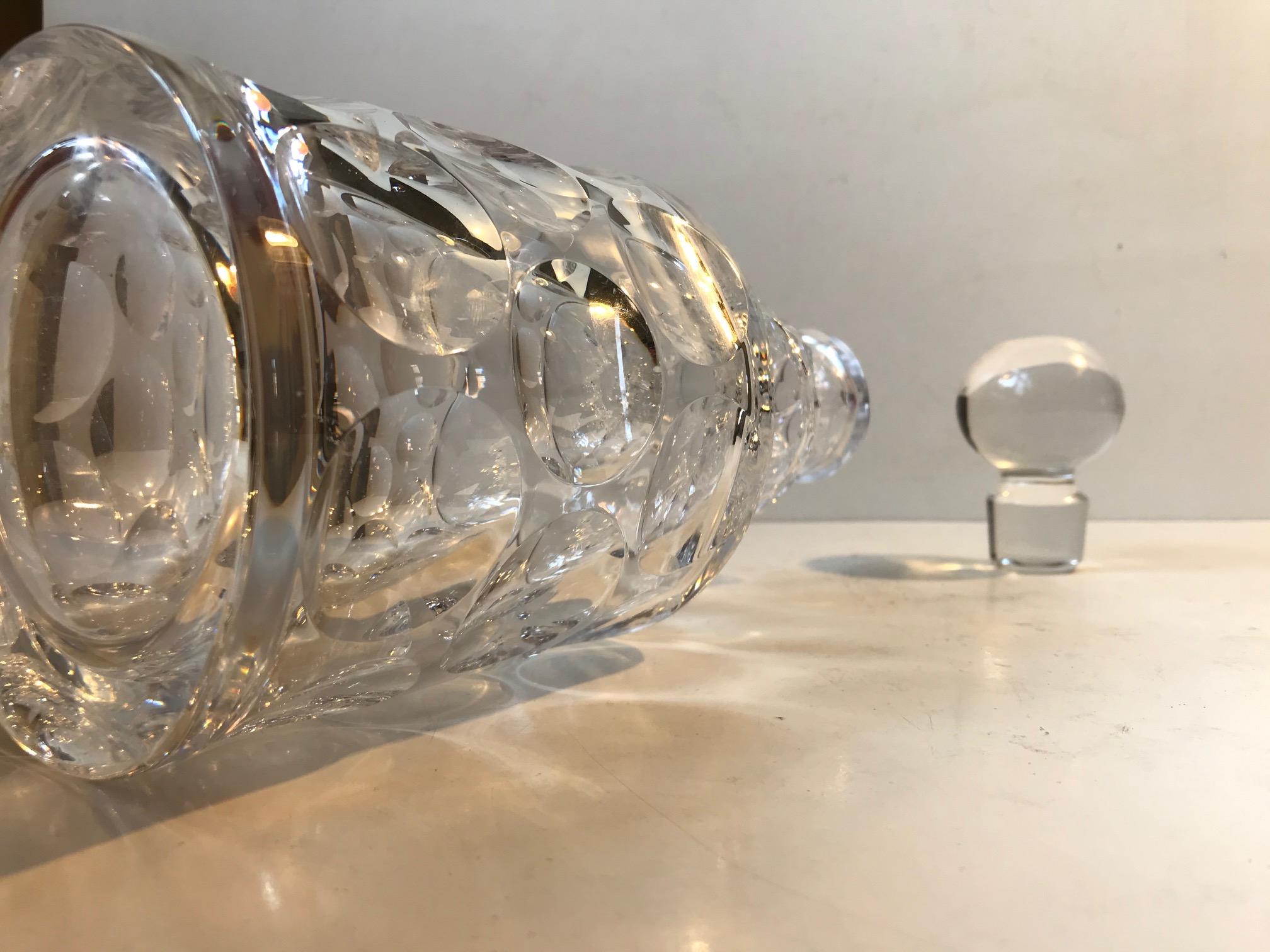 Mid-Century Modern French Cut Crystal Decanter, 1950s