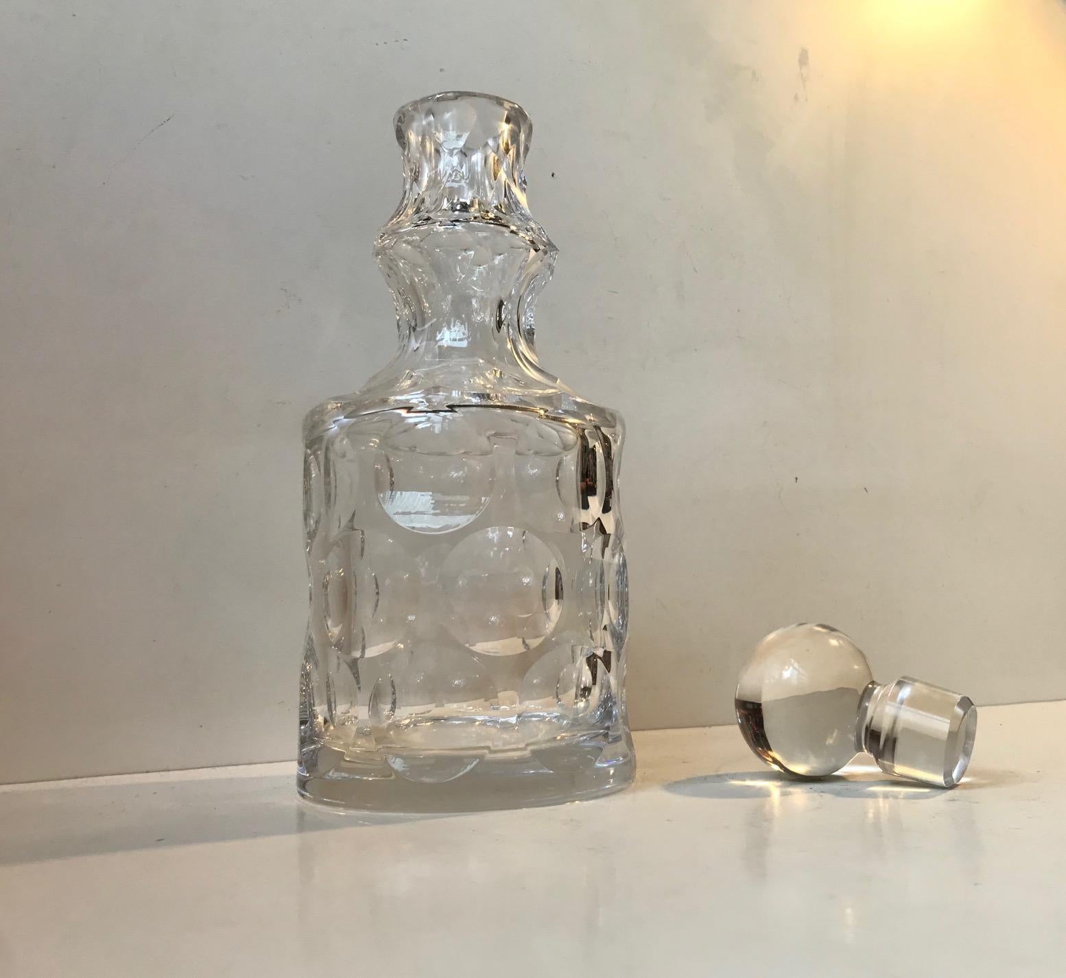 Mid-20th Century French Cut Crystal Decanter, 1950s
