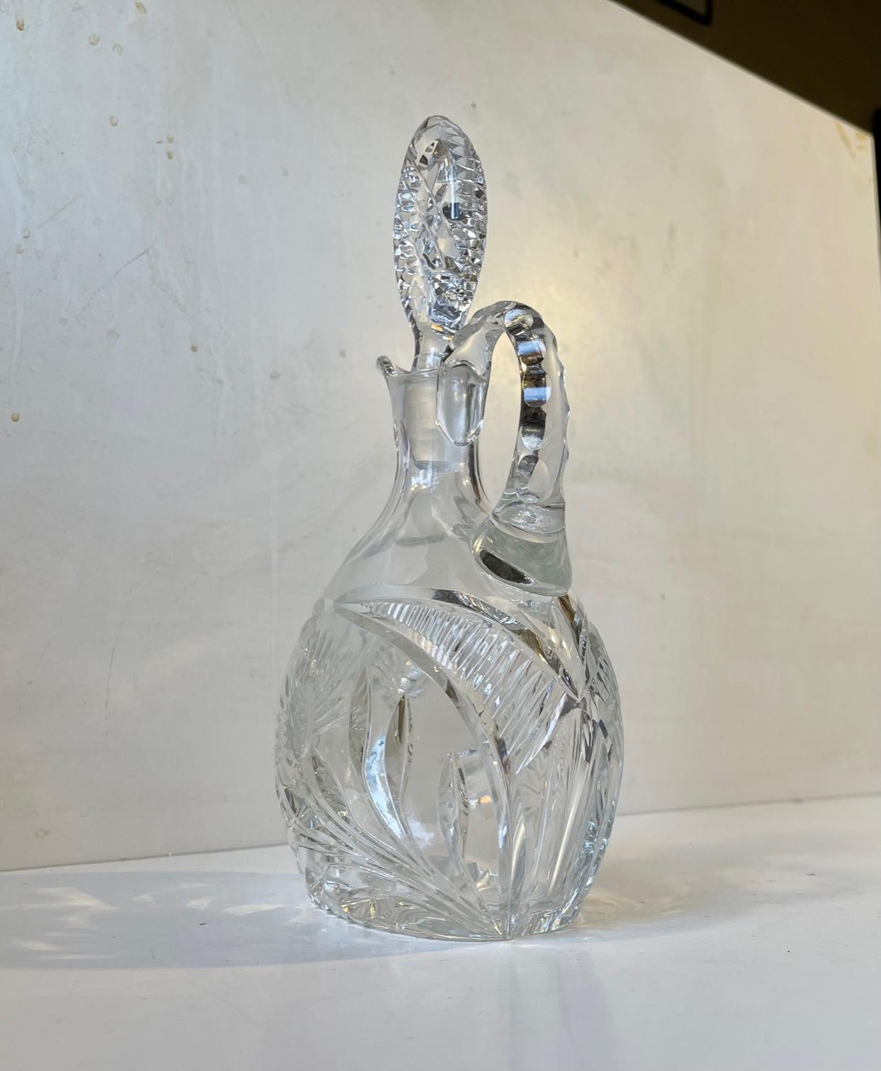 Mid-Century Modern French Cut Crystal Decanter from Cristal De Lorraine, 1950s